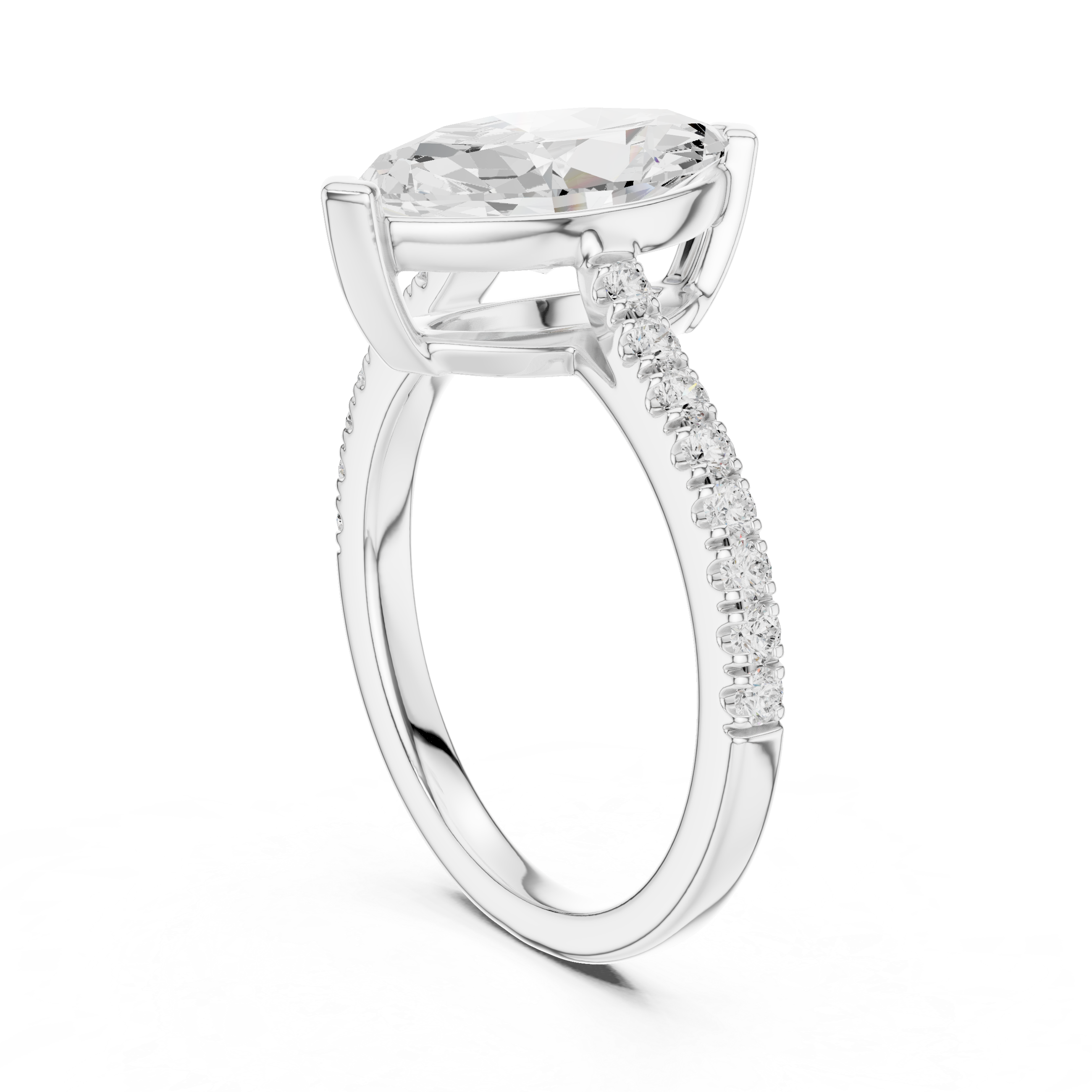 Marquise Engagement Pavé Ring