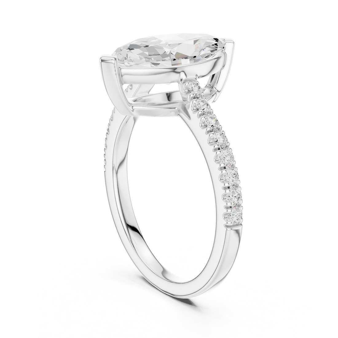 Marquise Engagement Pavé Ring