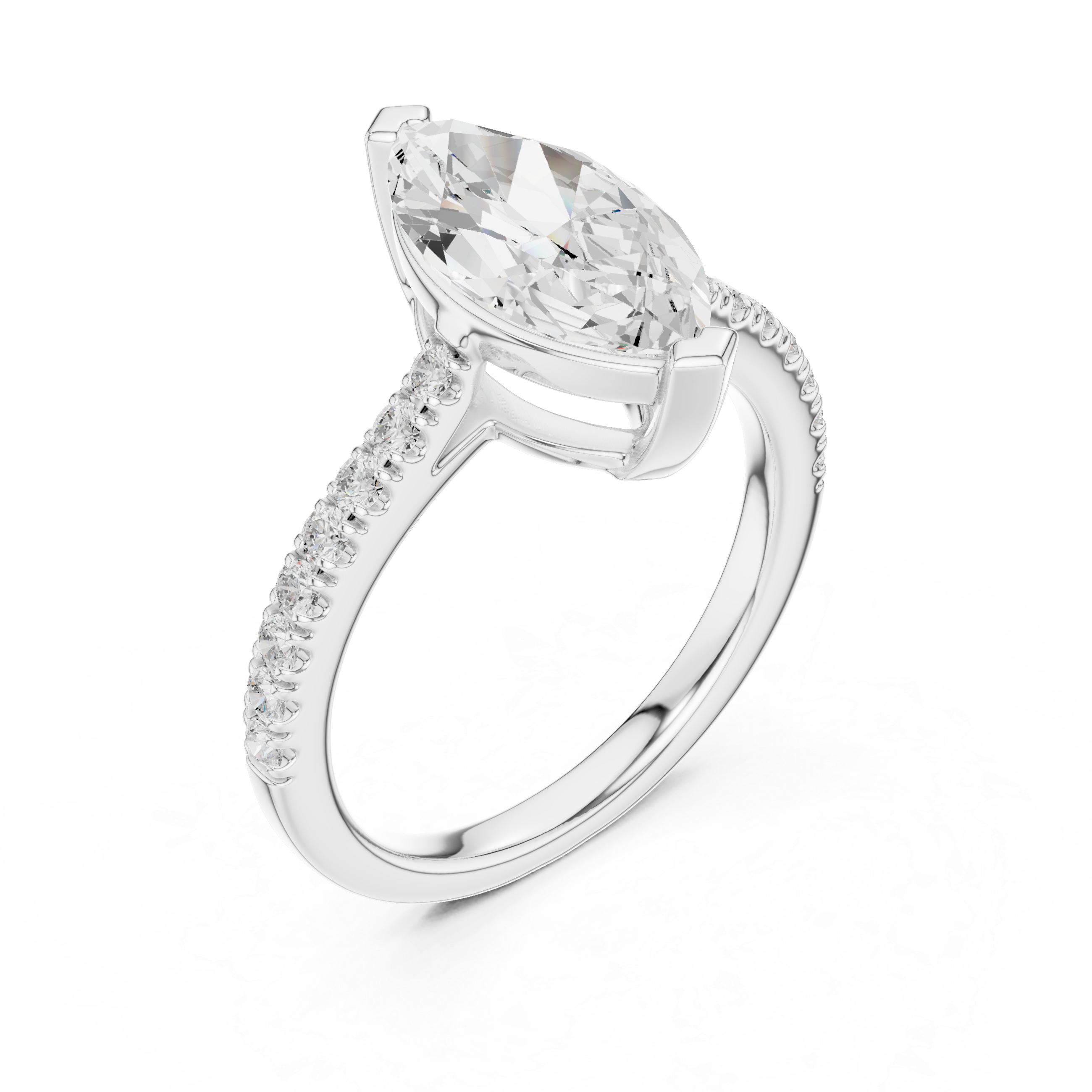 Marquise Engagement Pavé Ring