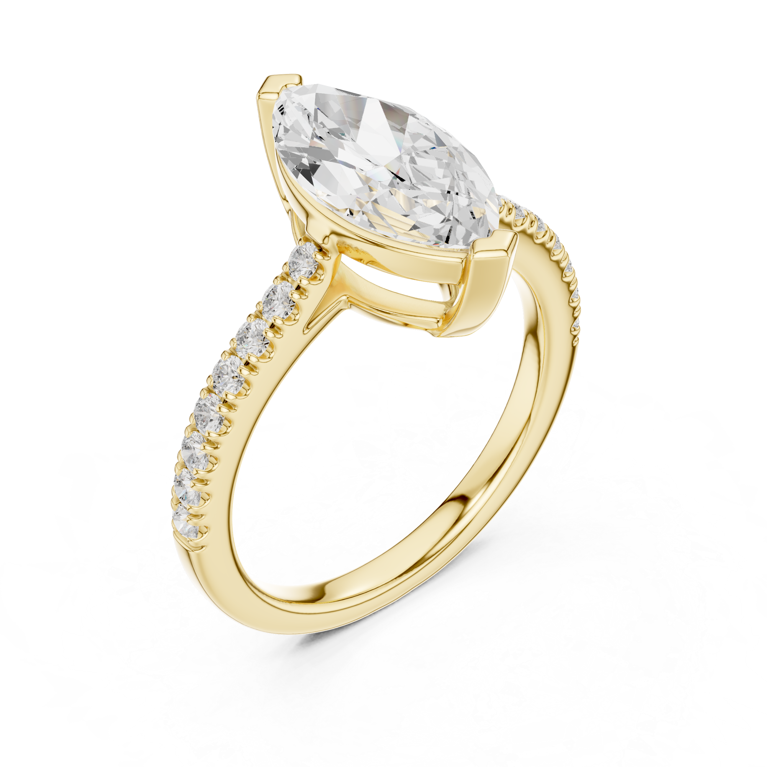 Marquise Engagement Pavé Ring