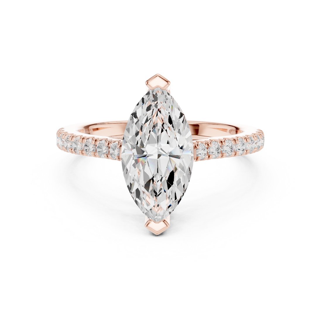 Marquise Engagement Pavé Ring