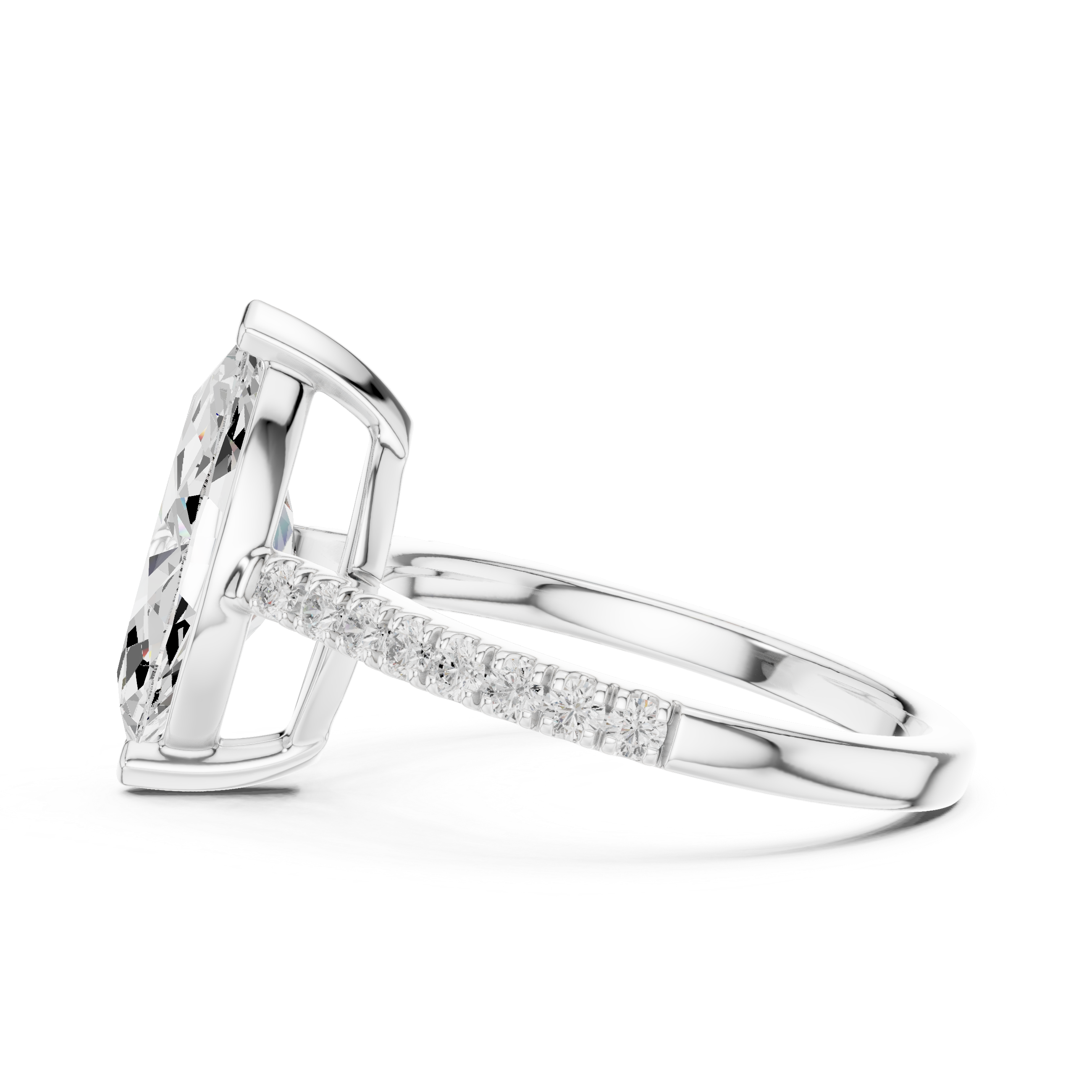 Marquise Engagement Pavé Ring