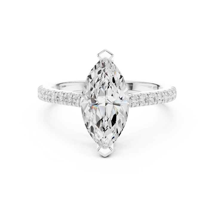 Marquise Engagement Pavé Ring