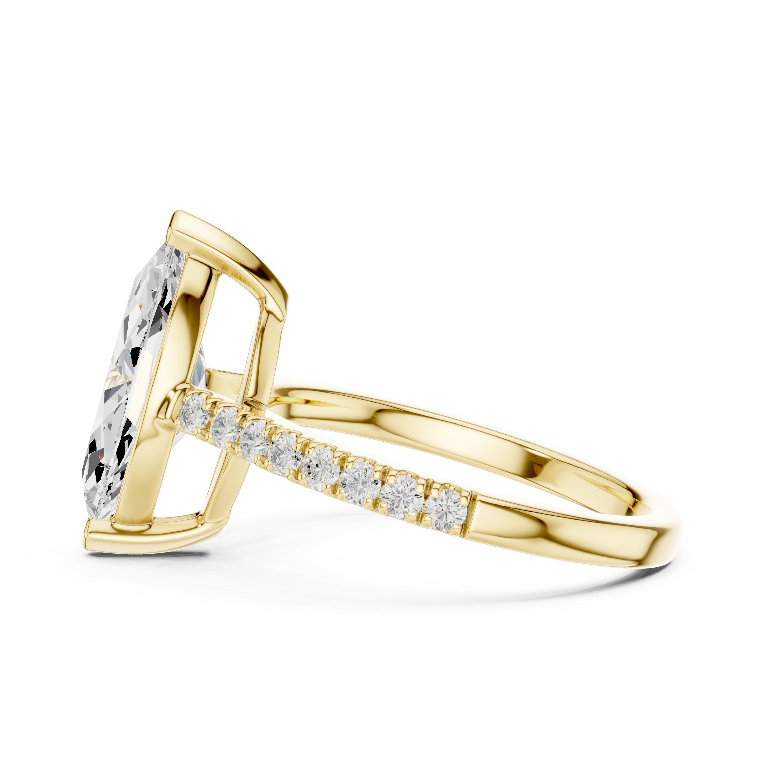 Marquise Engagement Pavé Ring