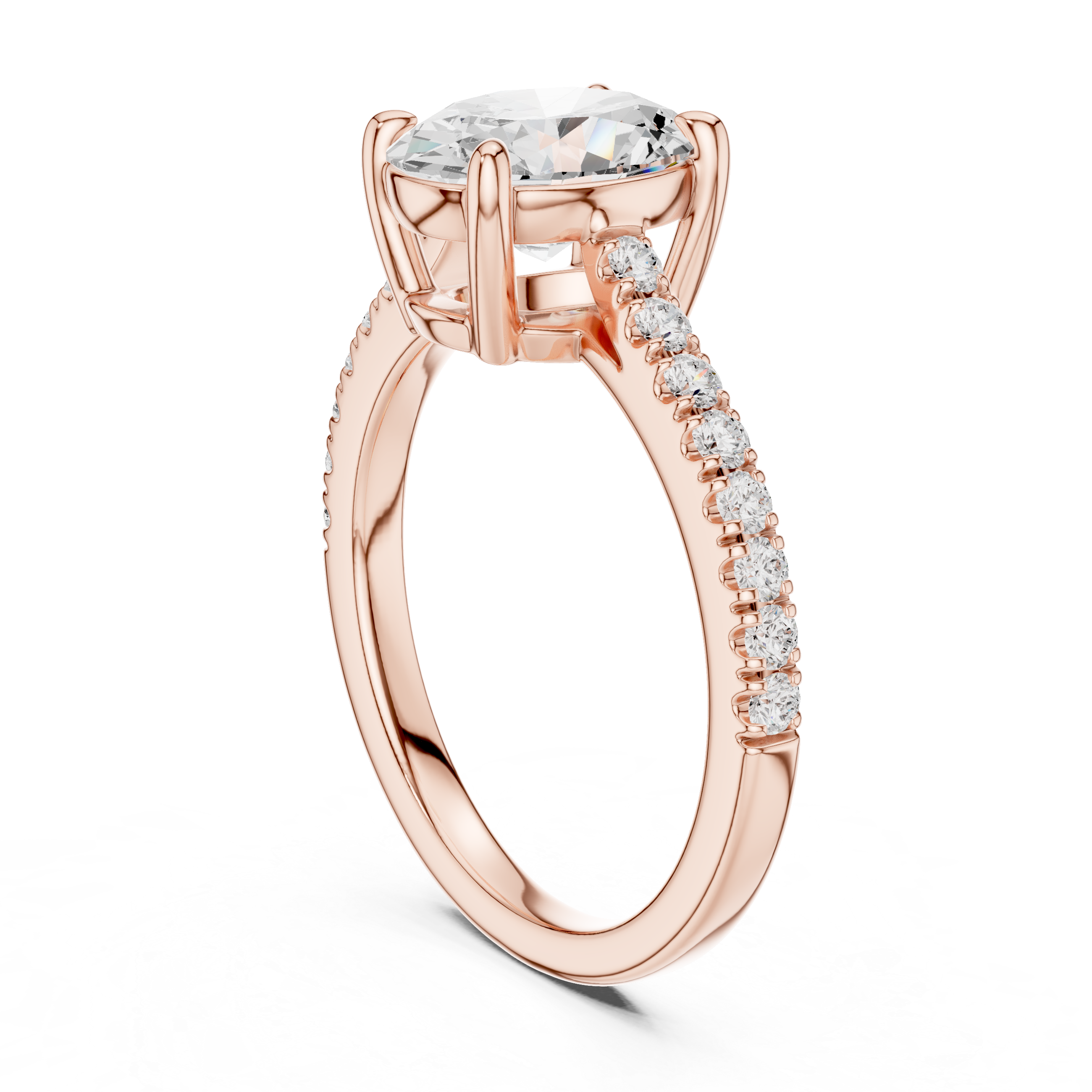 Oval Engagement Pavé Ring