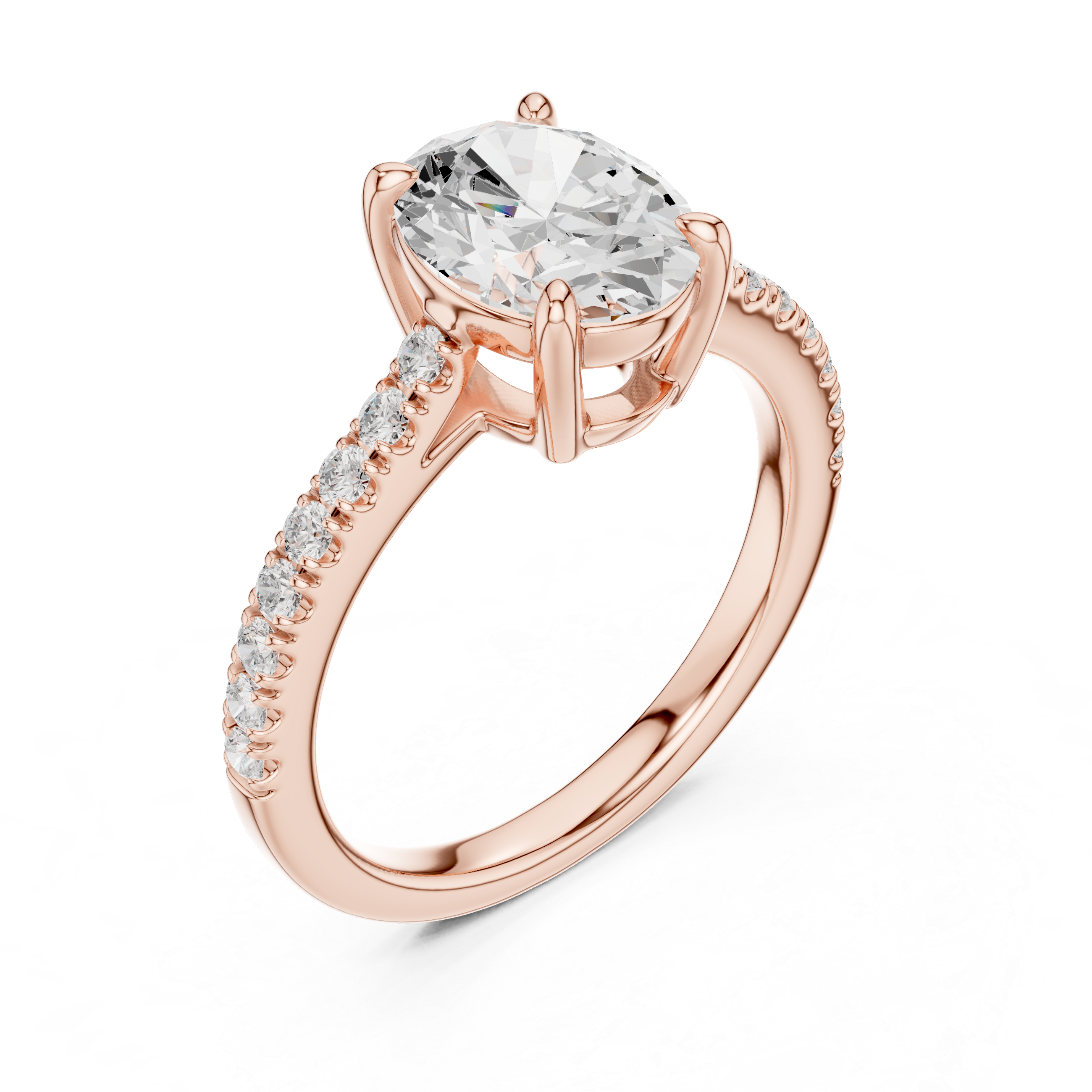 Oval Engagement Pavé Ring