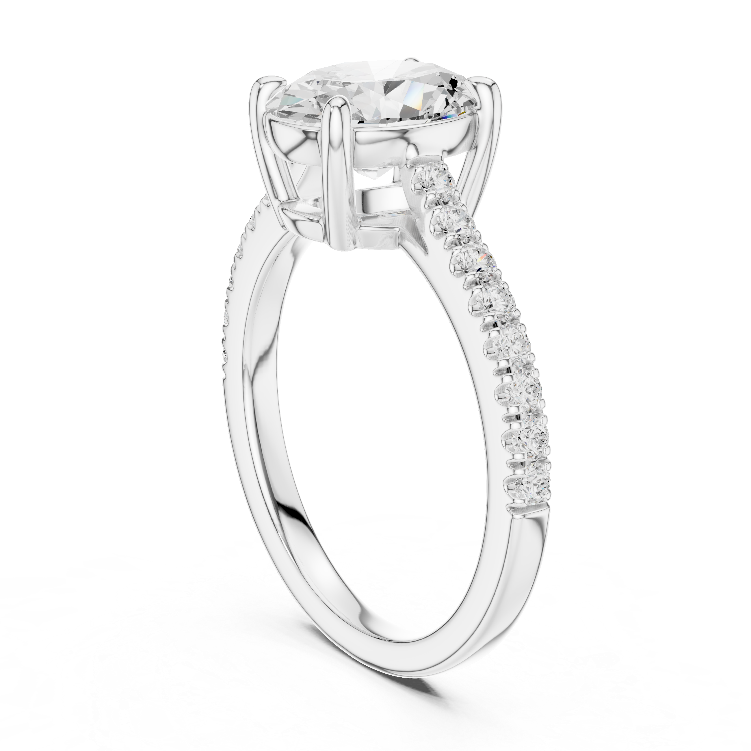 Oval Engagement Pavé Ring