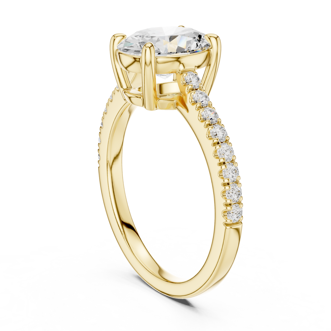 Oval Engagement Pavé Ring