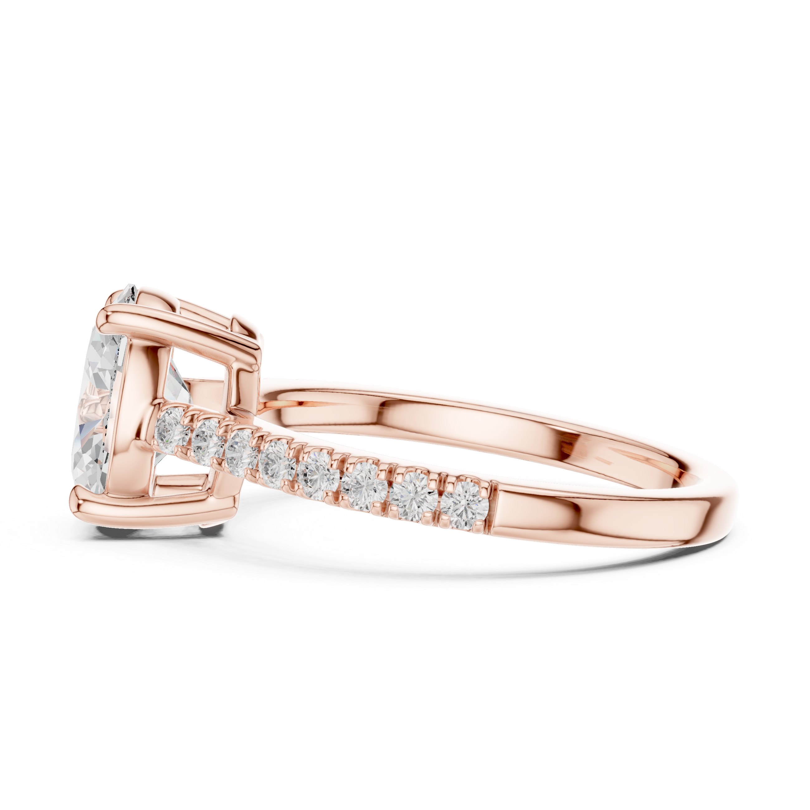 Oval Engagement Pavé Ring