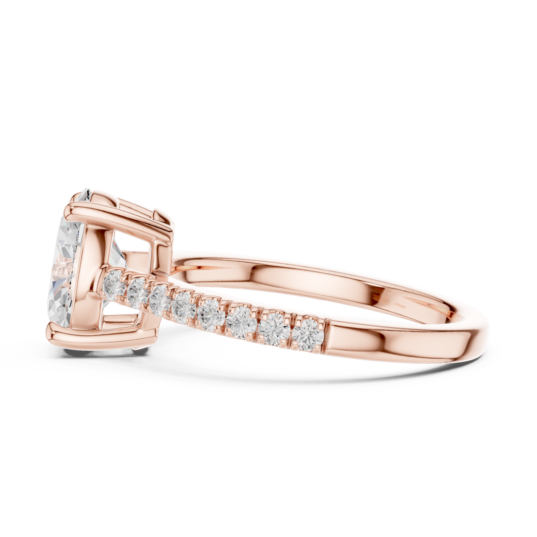 Oval Engagement Pavé Ring