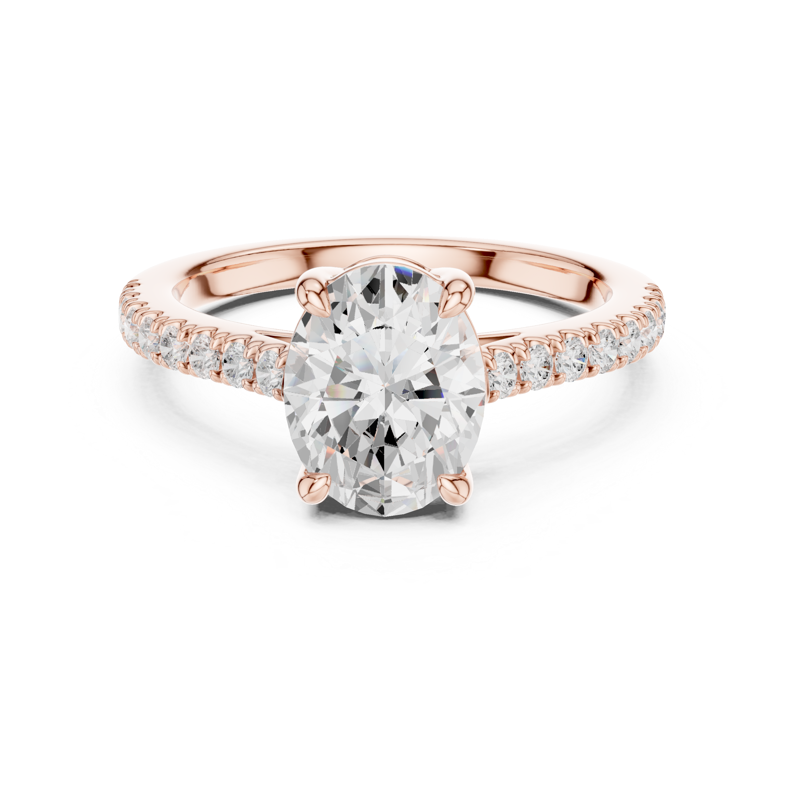 Oval Engagement Pavé Ring