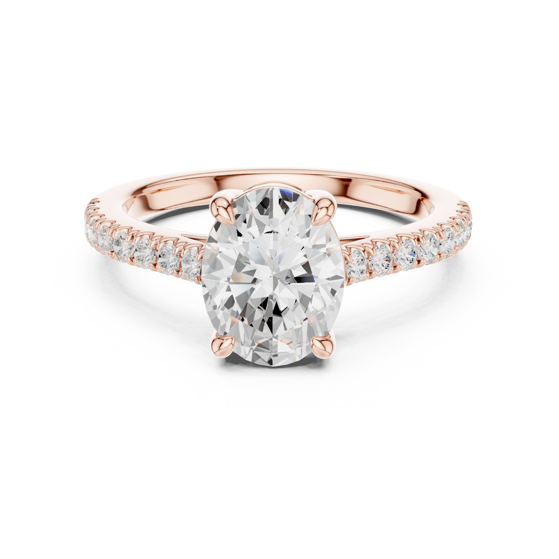 Oval Engagement Pavé Ring