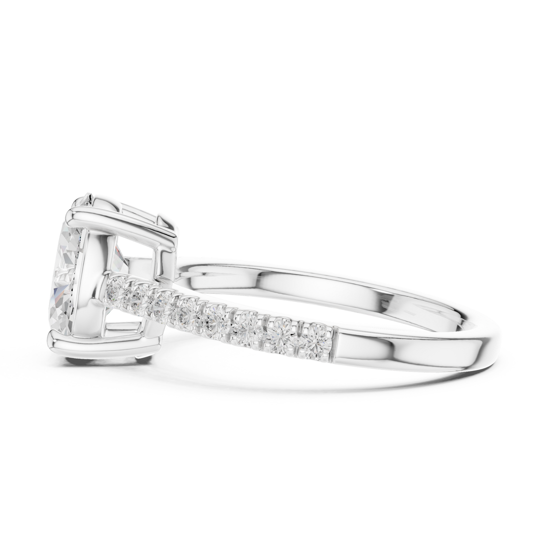 Oval Engagement Pavé Ring