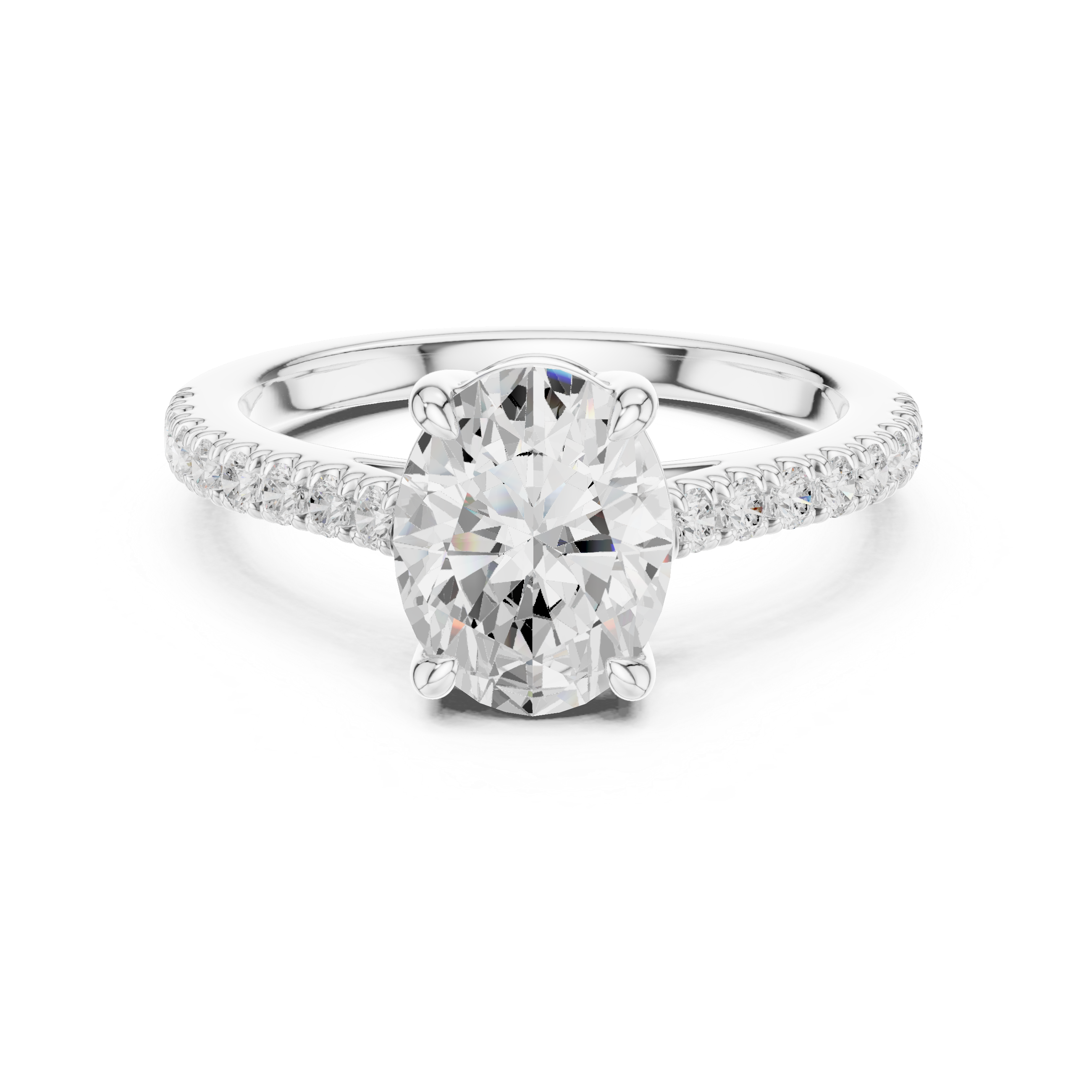 Oval Engagement Pavé Ring