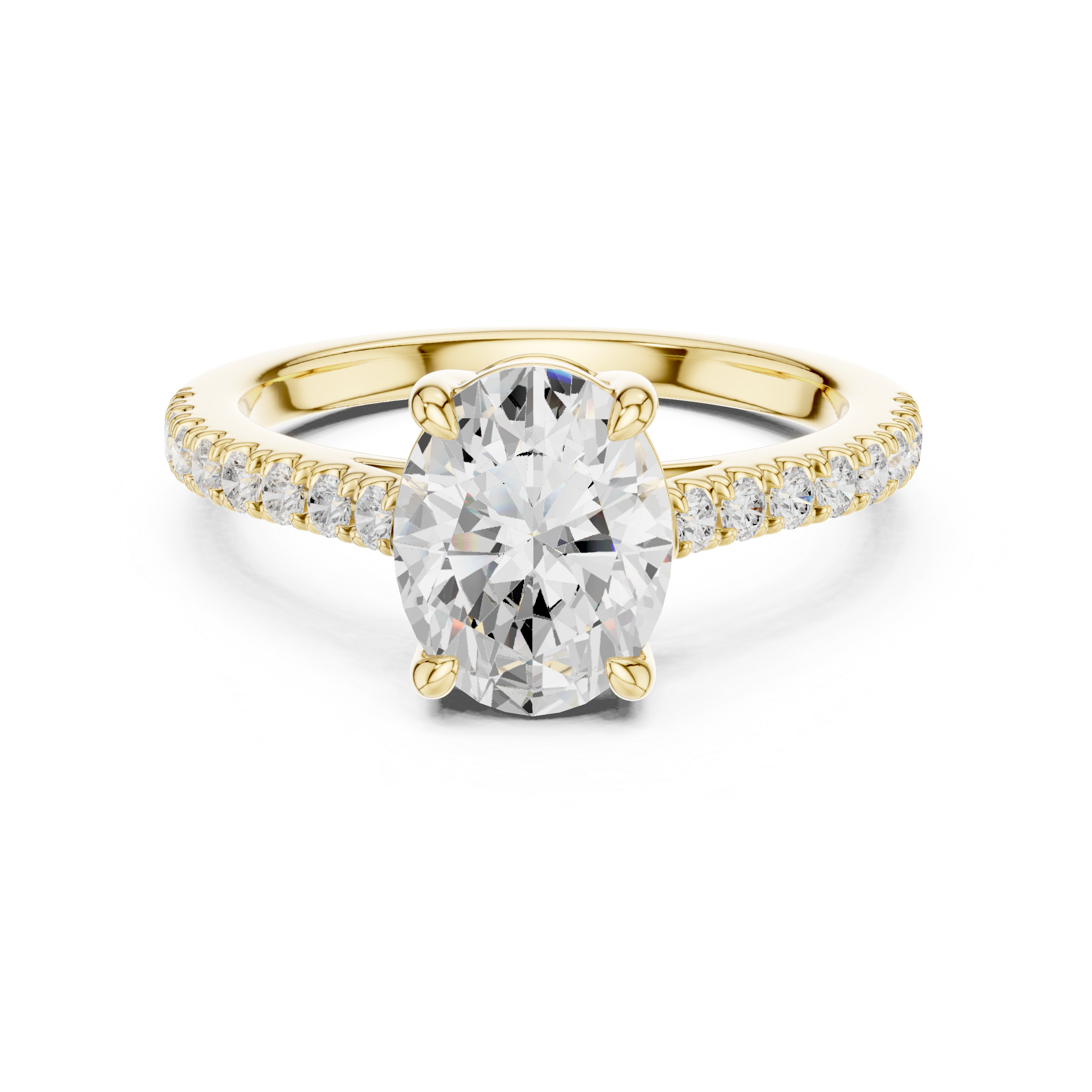 Oval Engagement Pavé Ring