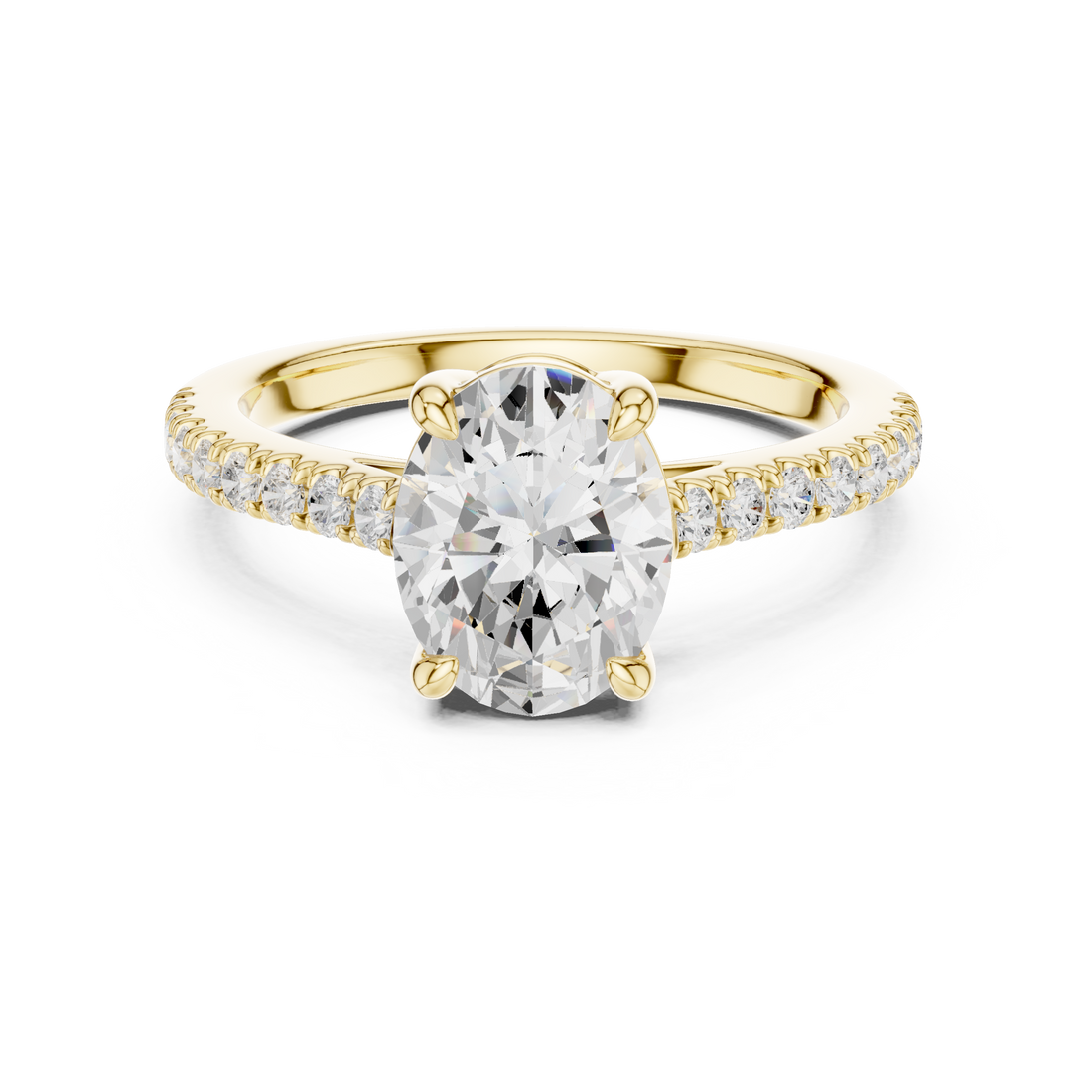Oval Engagement Pavé Ring
