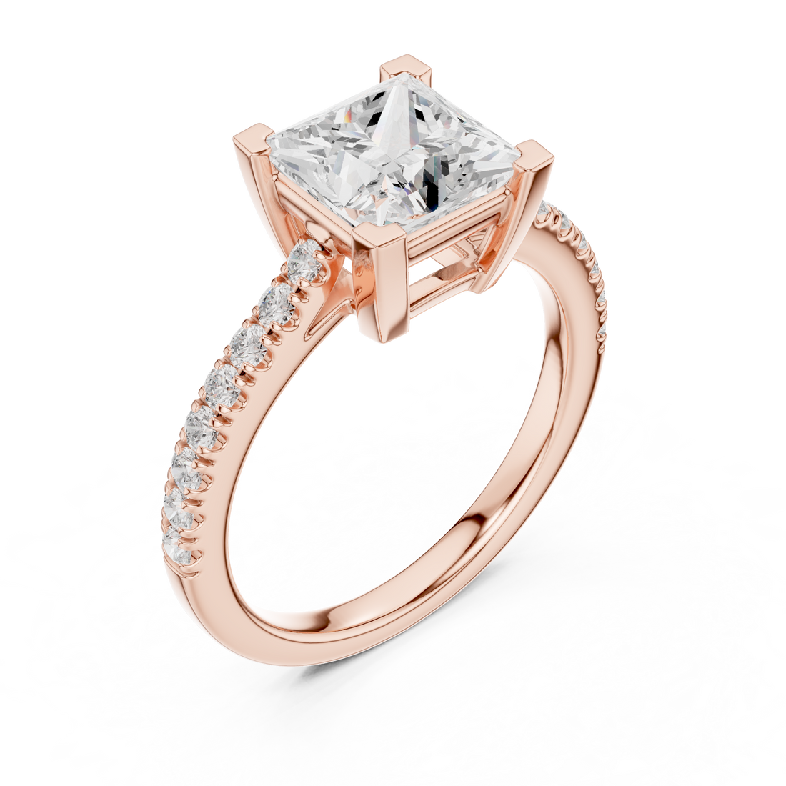 Princess Engagement Pavé Ring