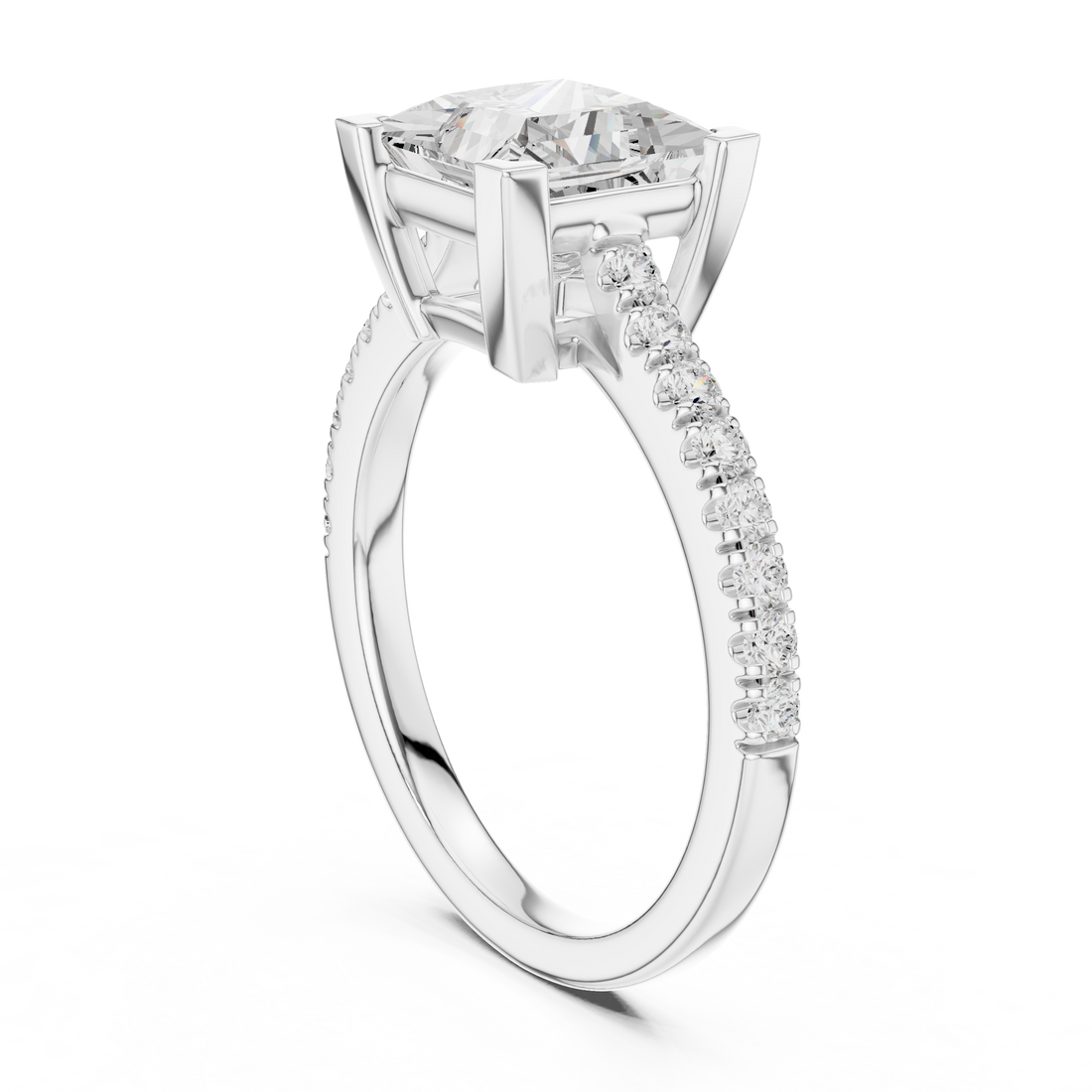 Princess Engagement Pavé Ring