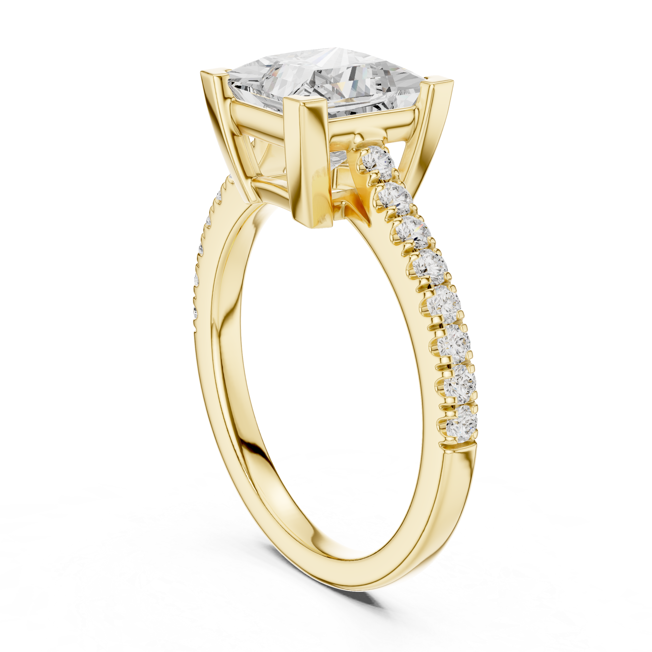 Princess Engagement Pavé Ring