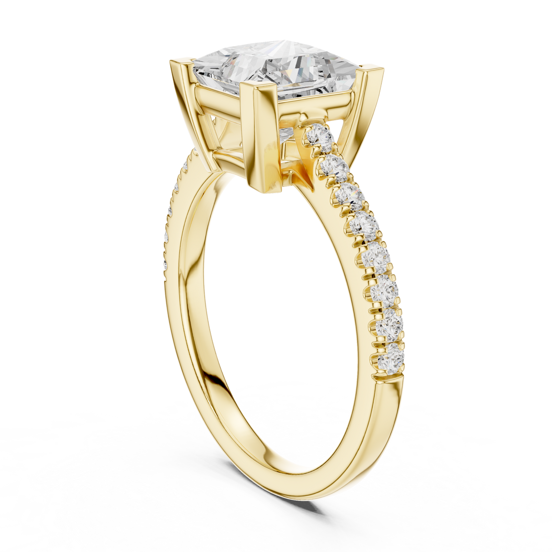 Princess Engagement Pavé Ring