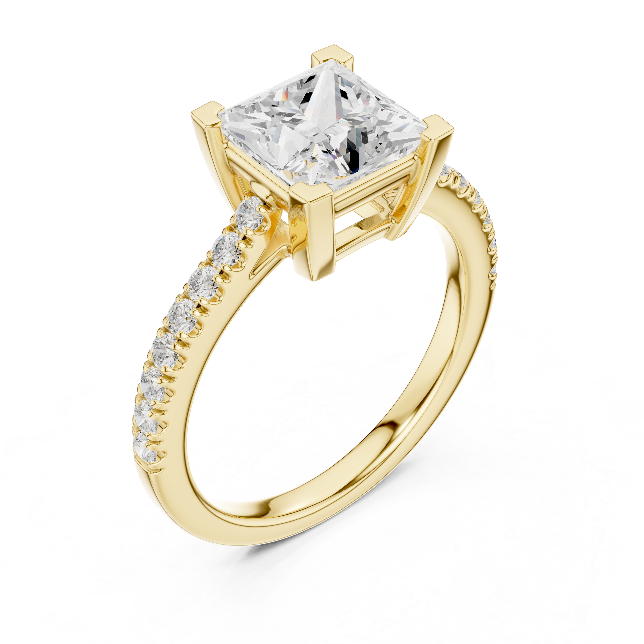 Princess Engagement Pavé Ring