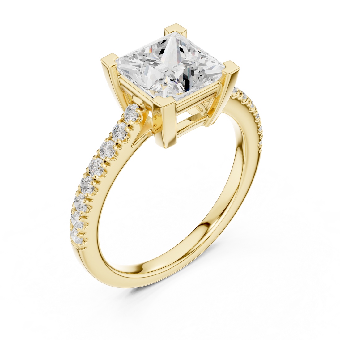 Princess Engagement Pavé Ring