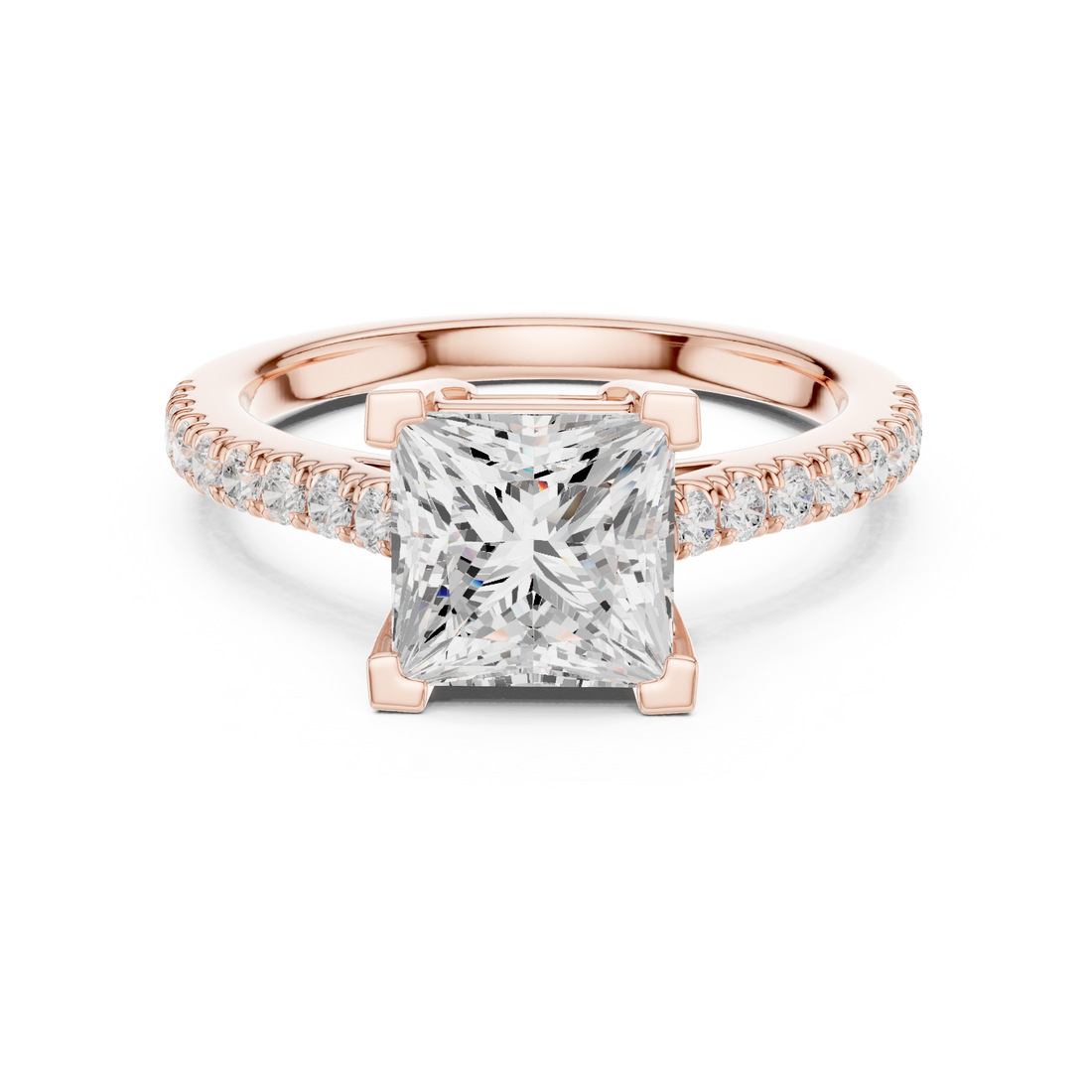 Princess Engagement Pavé Ring