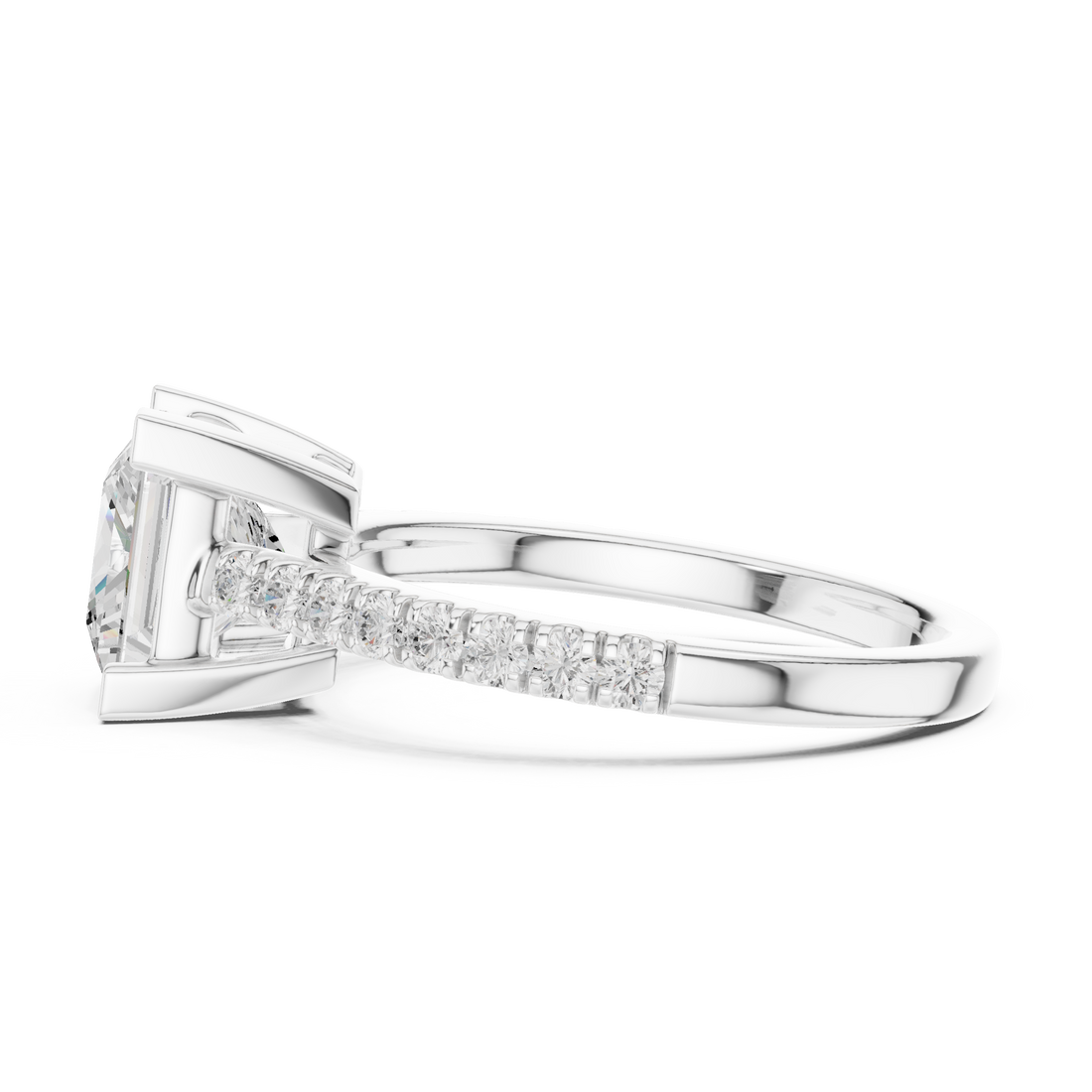 Princess Engagement Pavé Ring