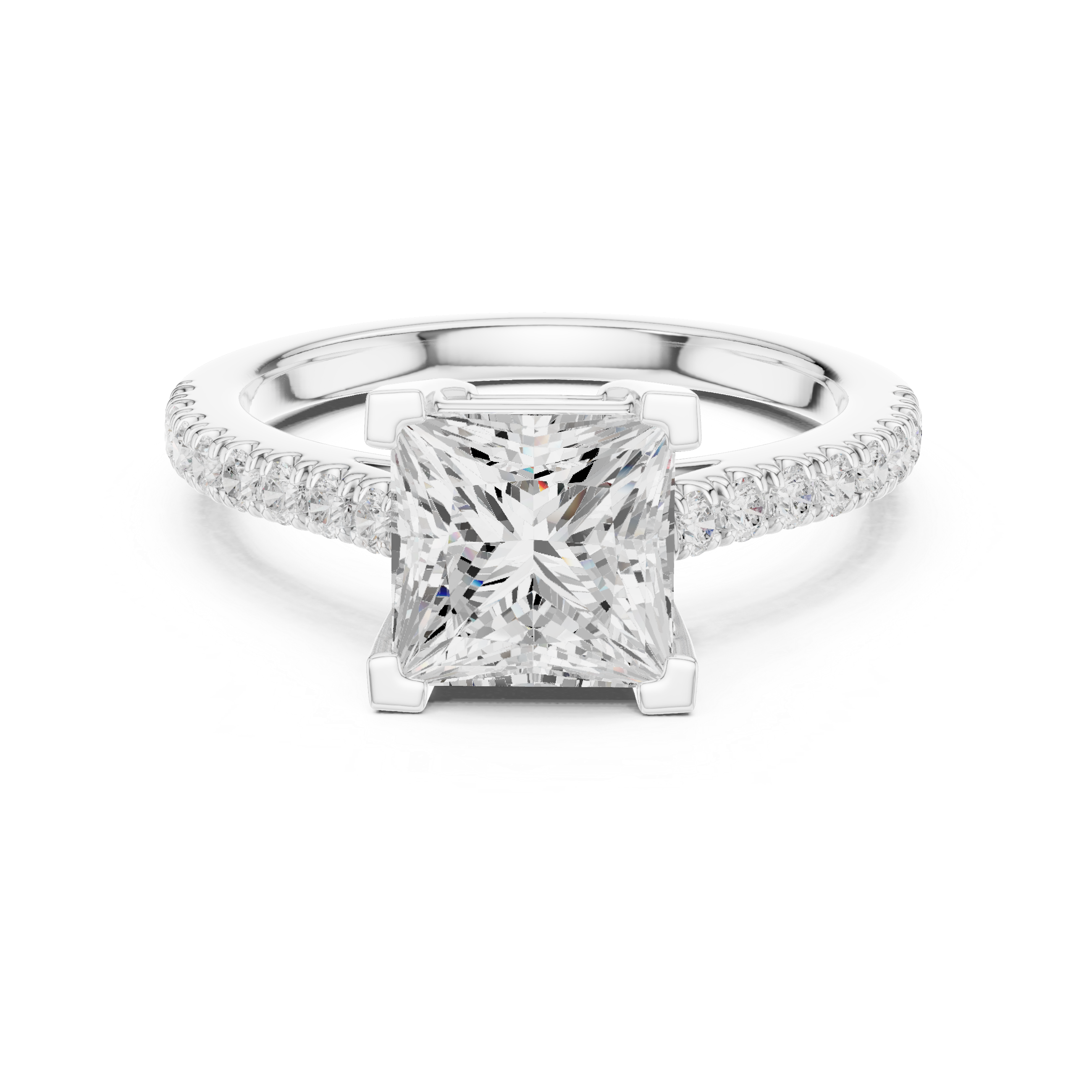 Princess Engagement Pavé Ring