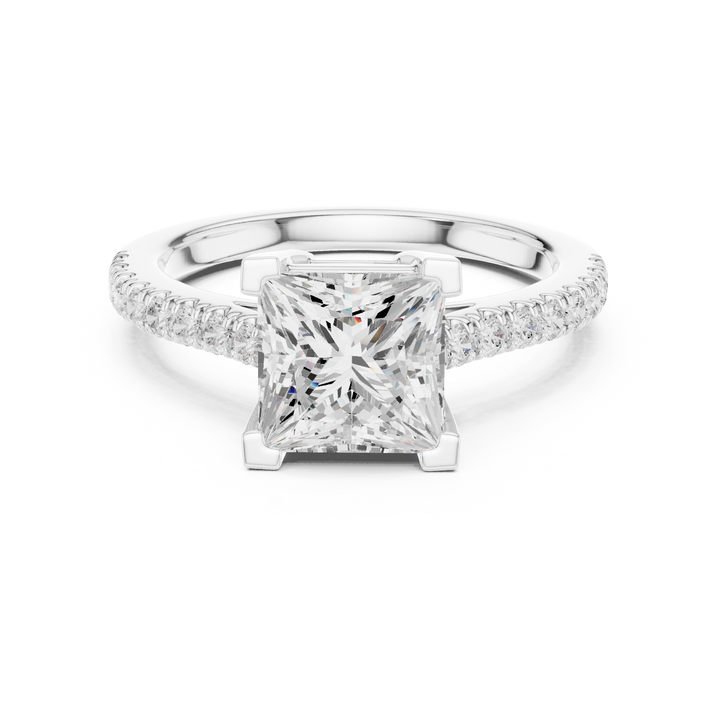 Princess Engagement Pavé Ring
