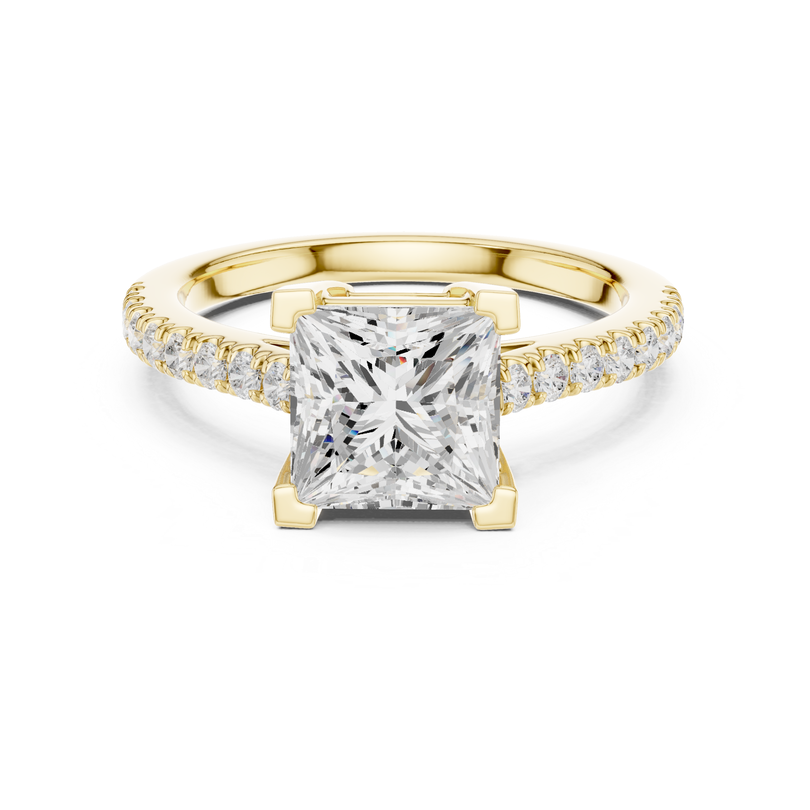 Princess Engagement Pavé Ring