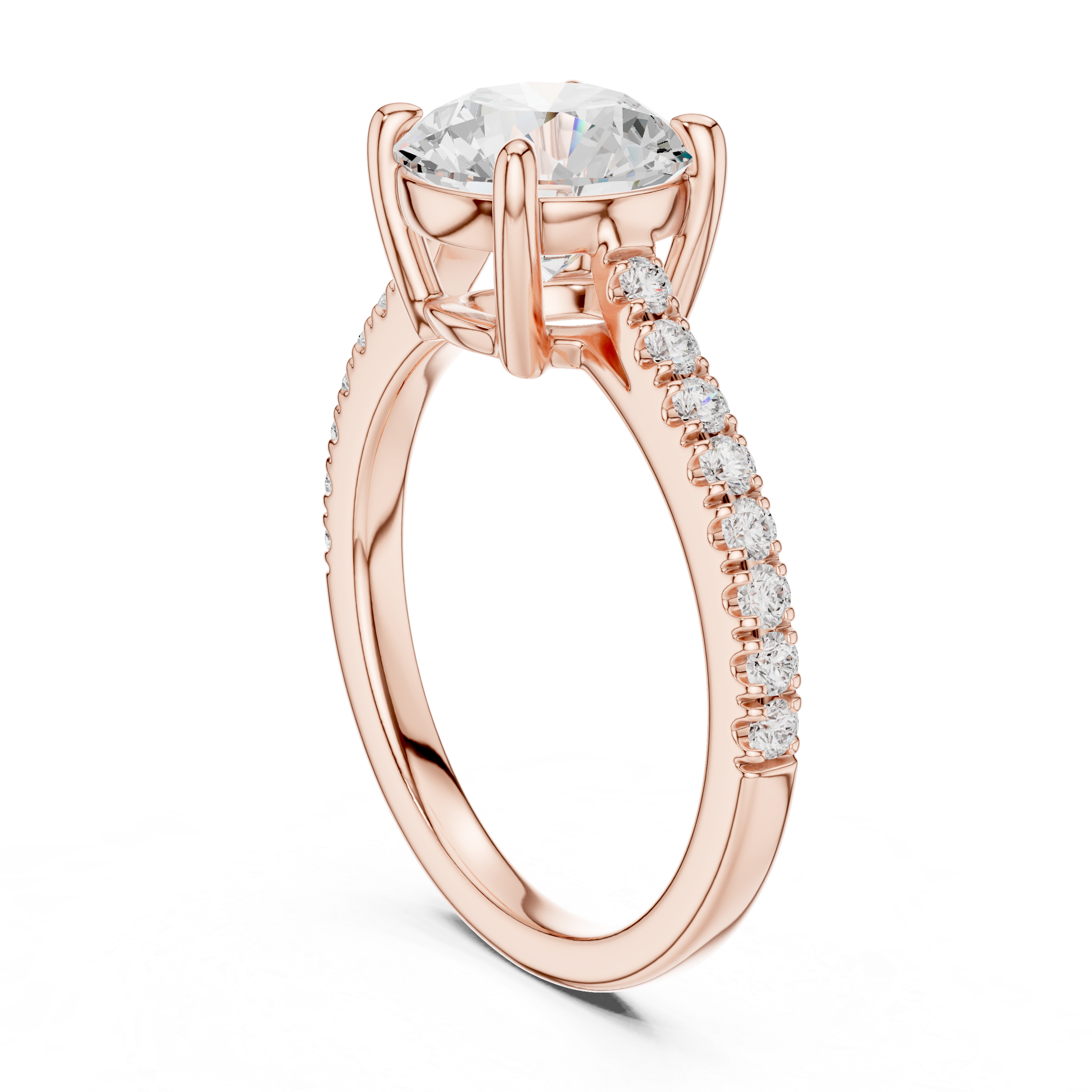 Round Engagement Pavé Ring