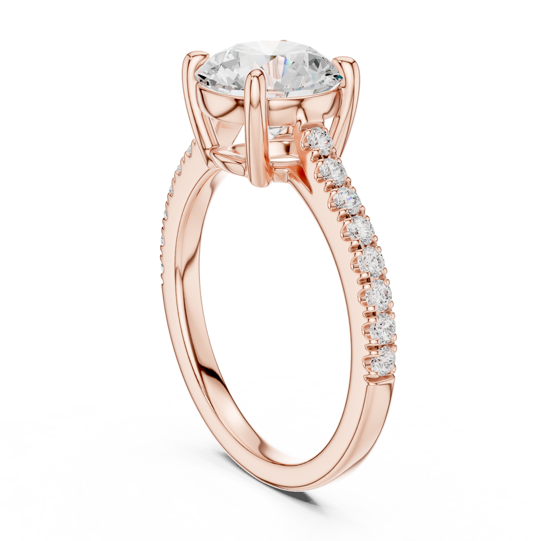 Round Engagement Pavé Ring