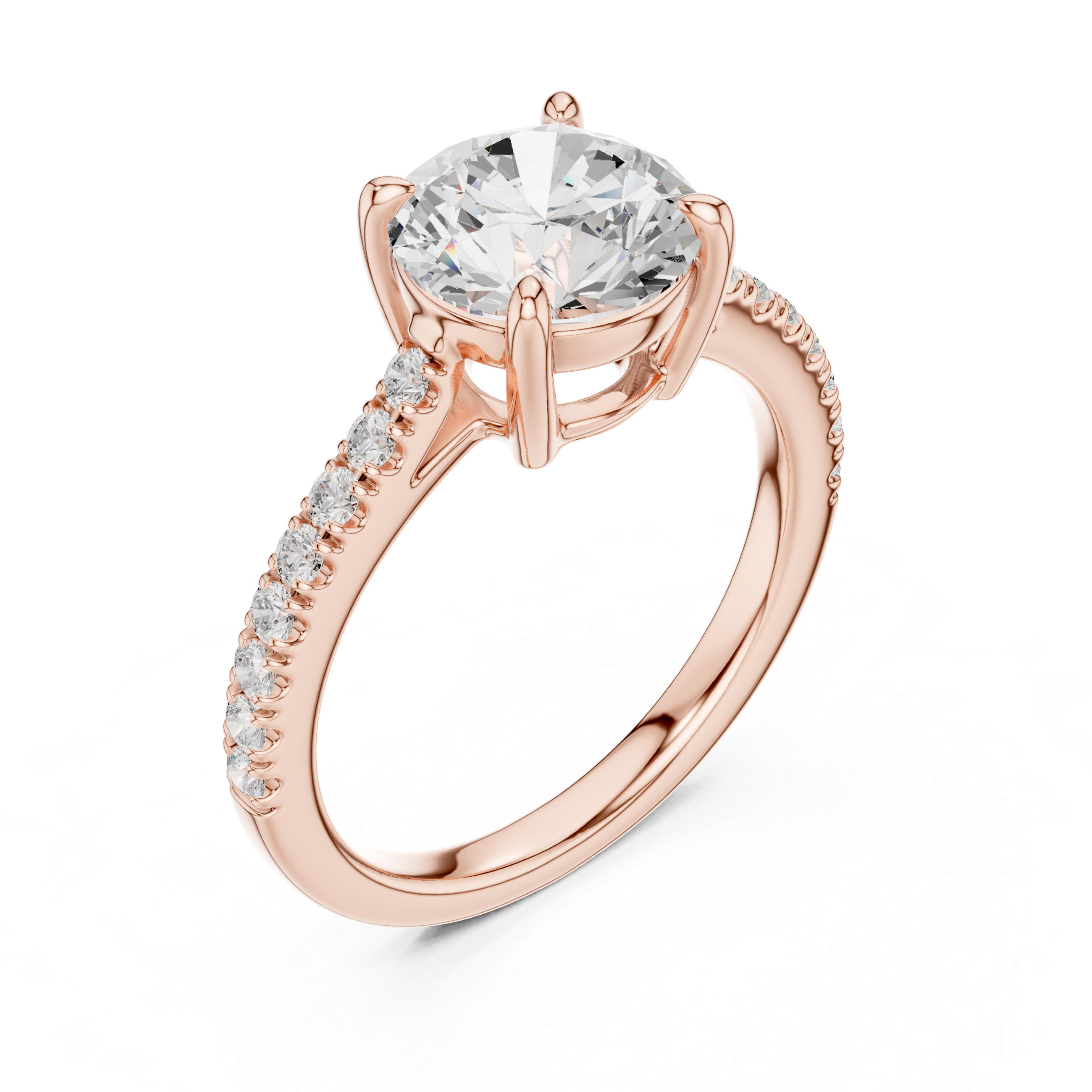 Round Engagement Pavé Ring