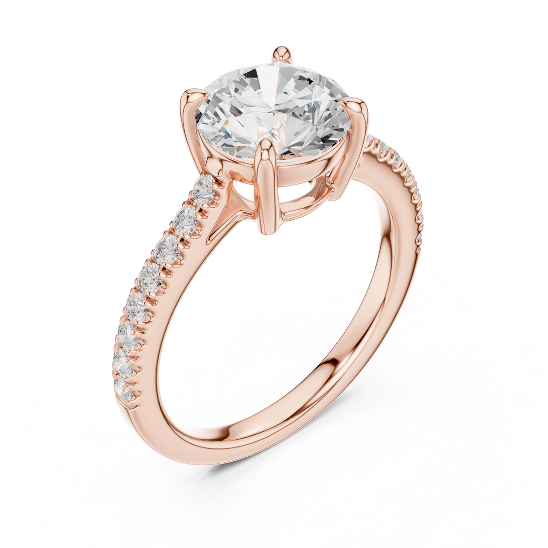 Round Engagement Pavé Ring