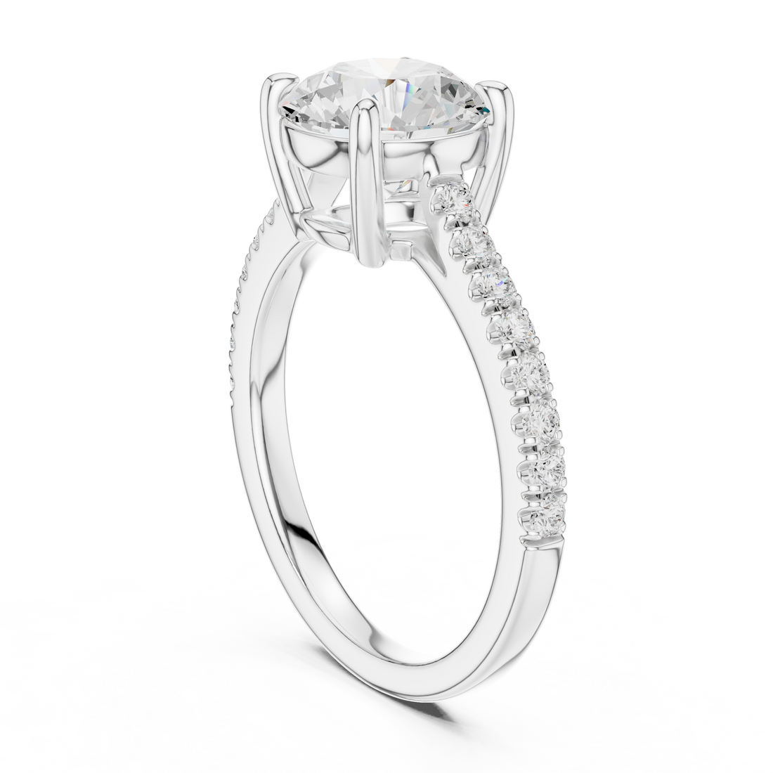 Round Engagement Pavé Ring