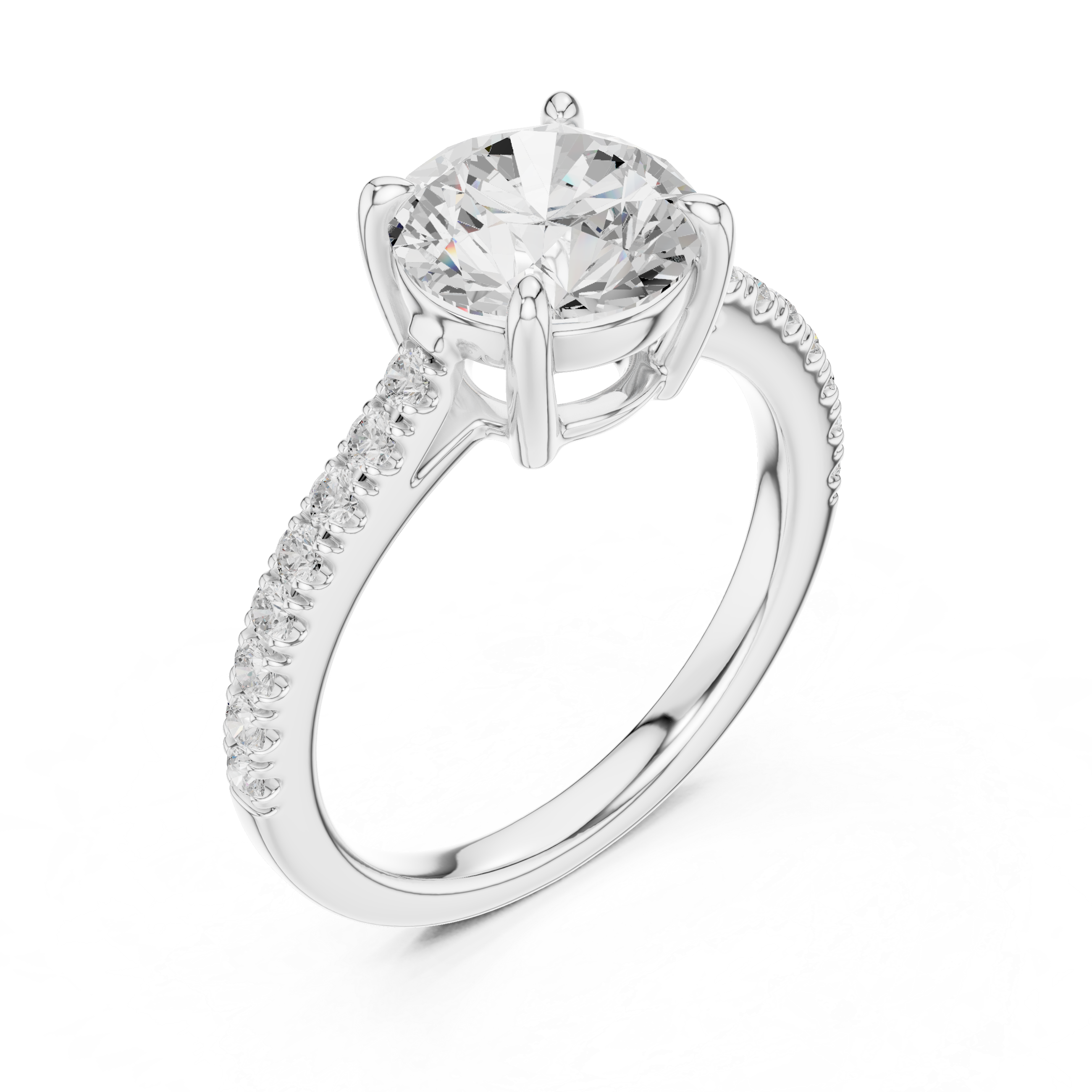 Round Engagement Pavé Ring