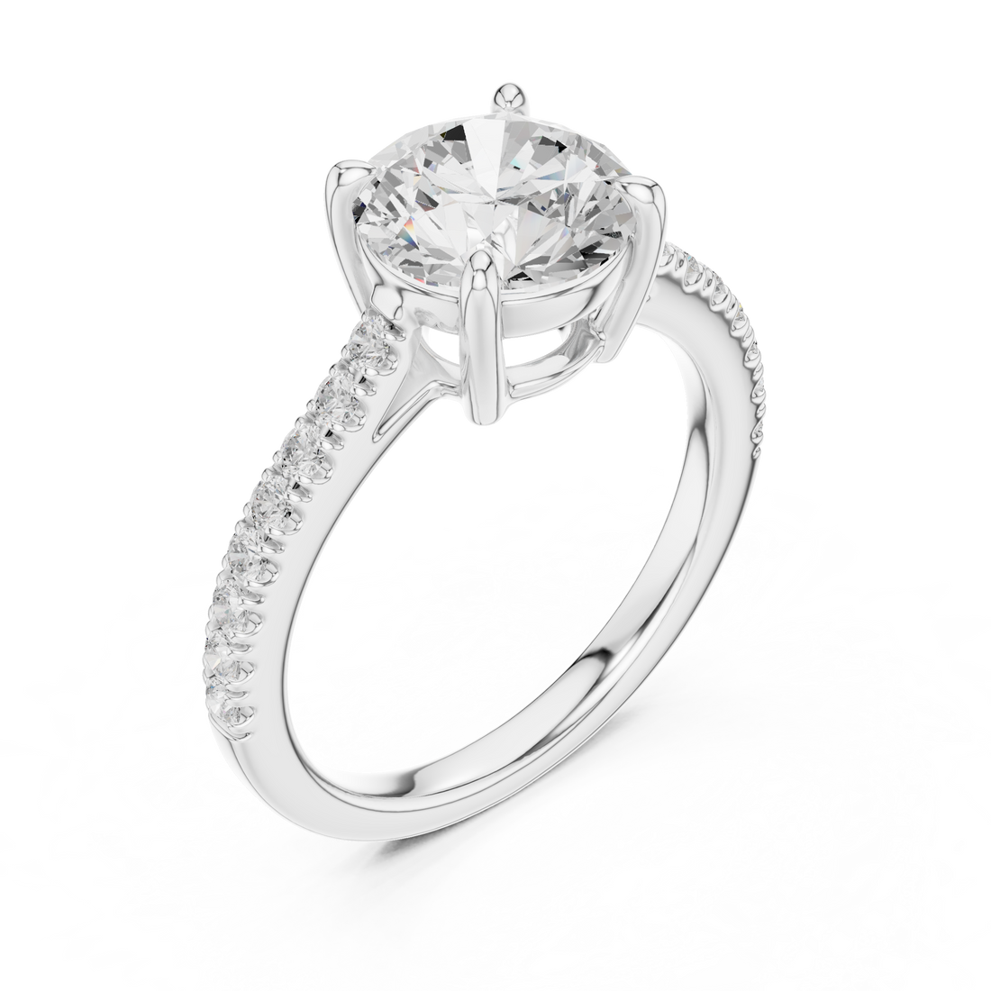 Round Engagement Pavé Ring