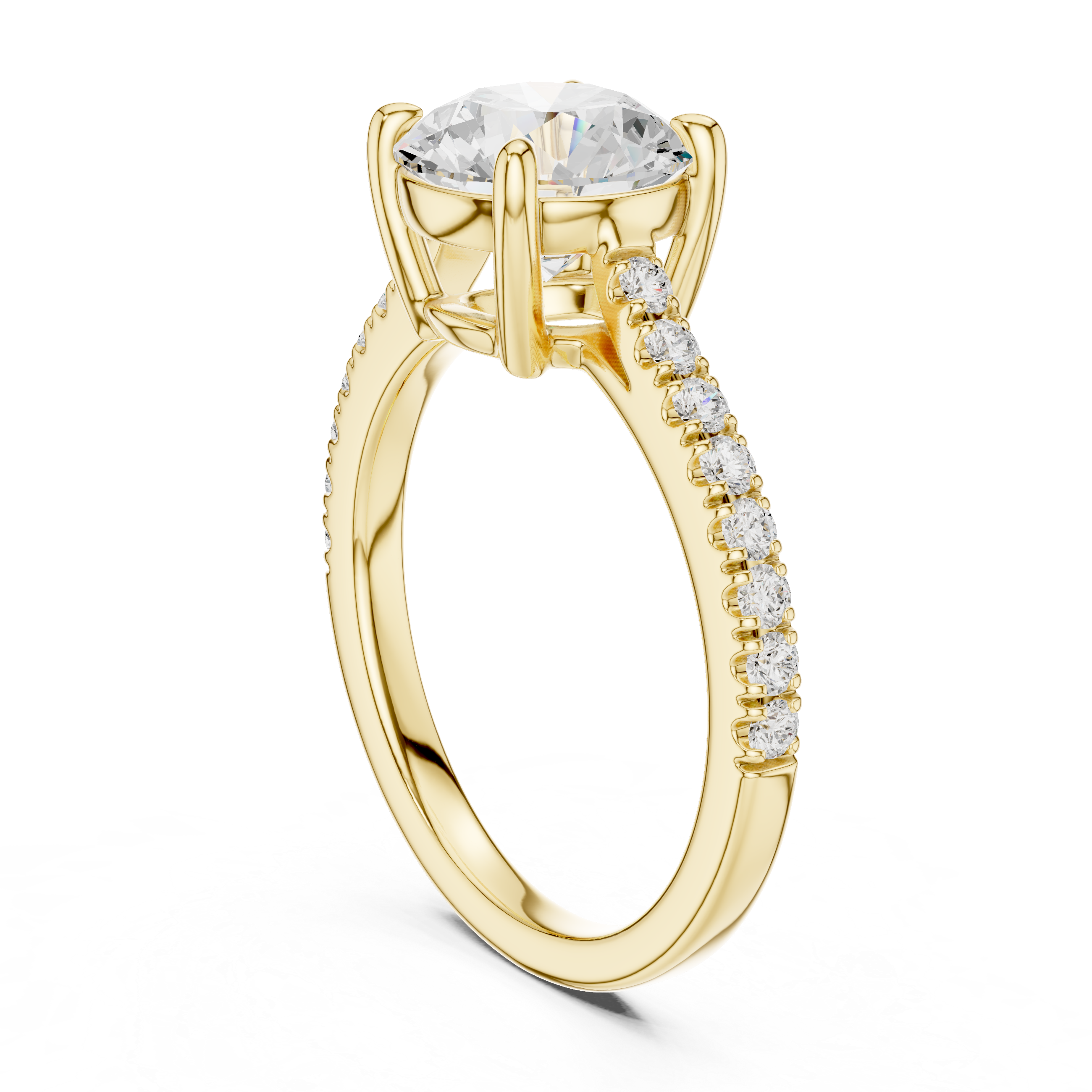 Round Engagement Pavé Ring
