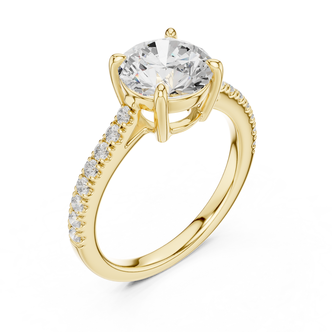 Round Engagement Pavé Ring