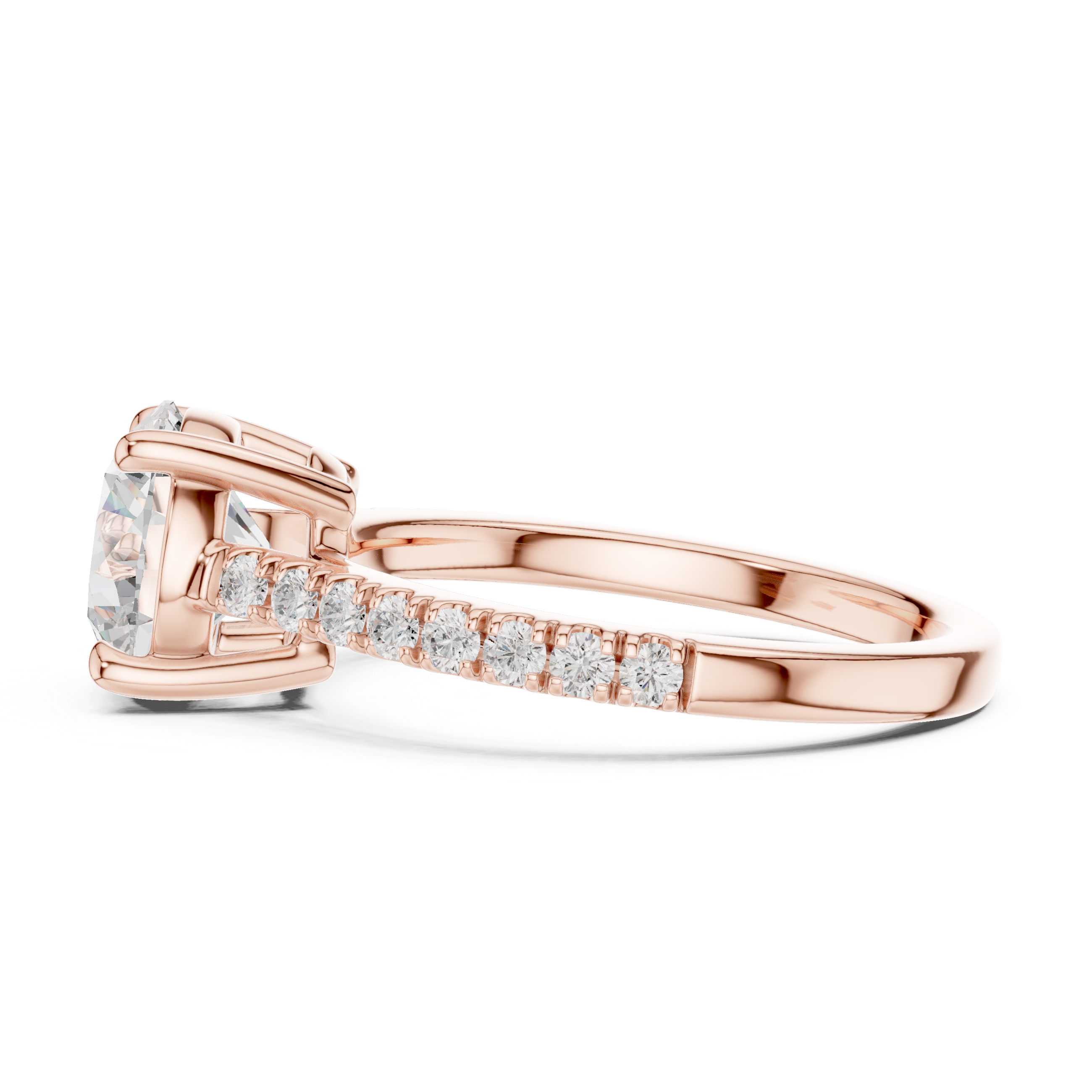 Round Engagement Pavé Ring