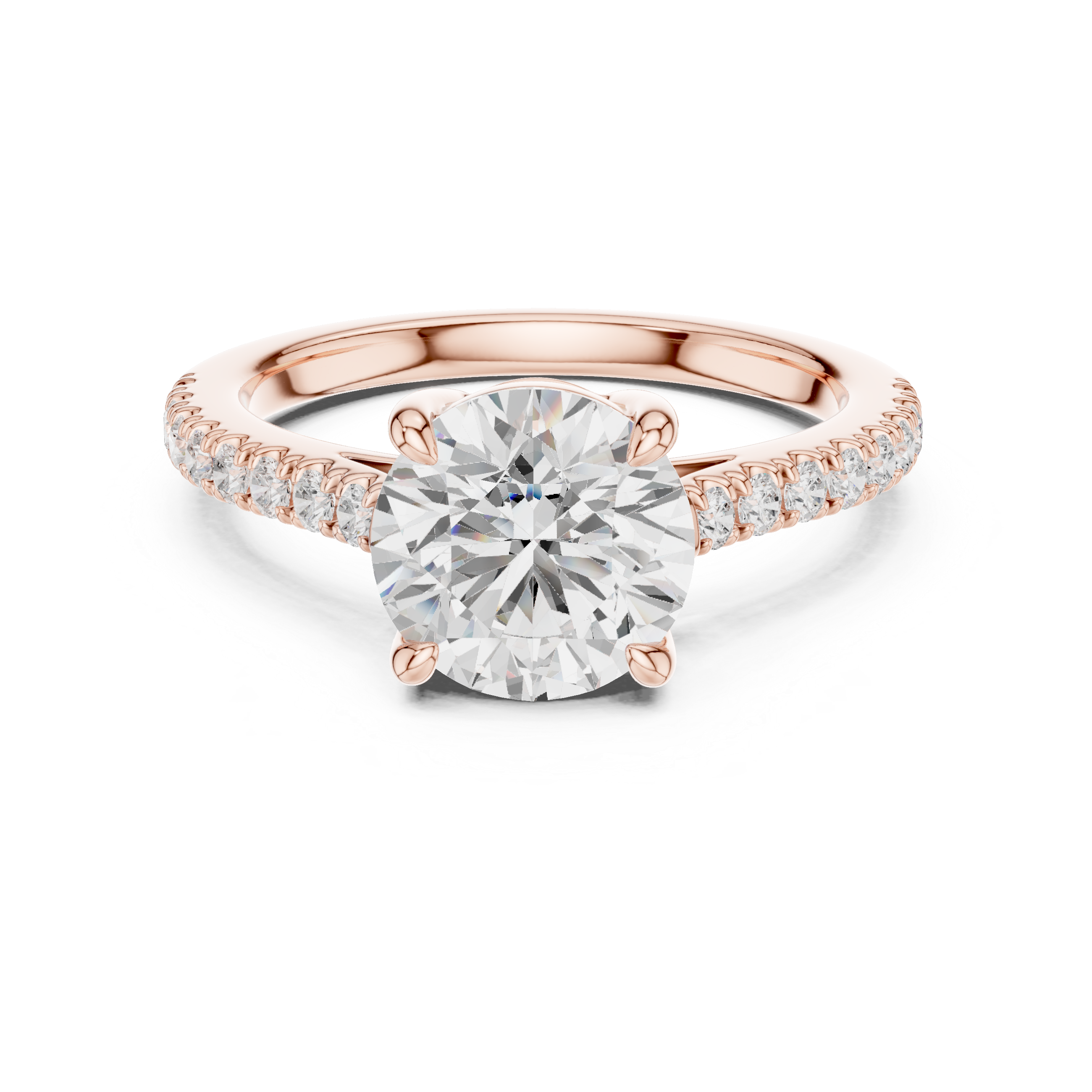Round Engagement Pavé Ring