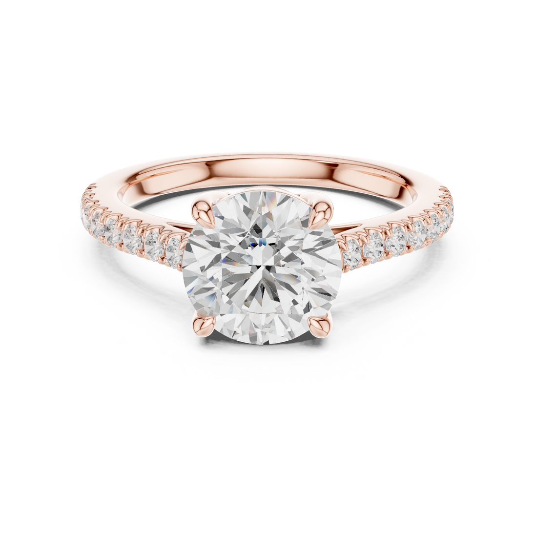Round Engagement Pavé Ring