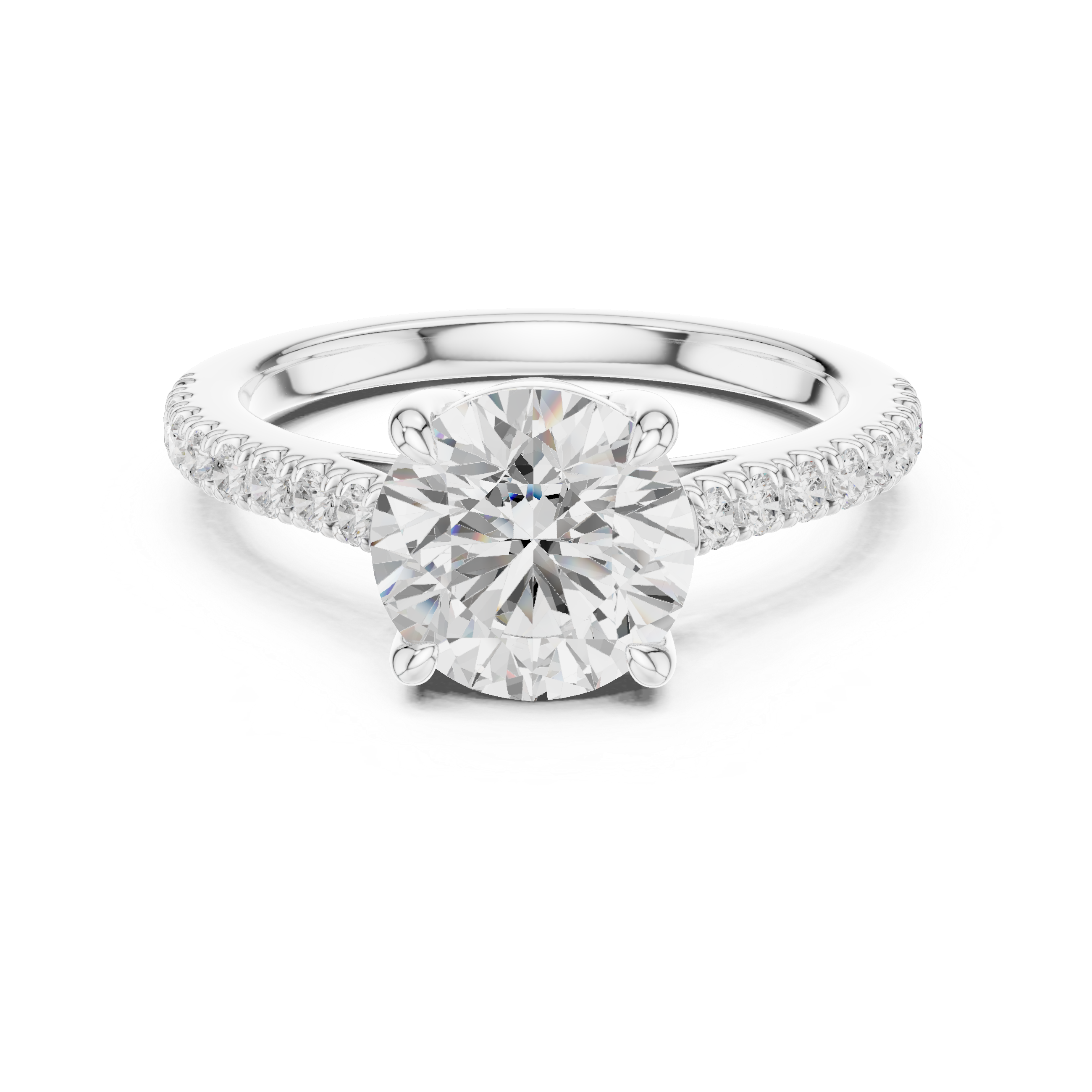 Round Engagement Pavé Ring
