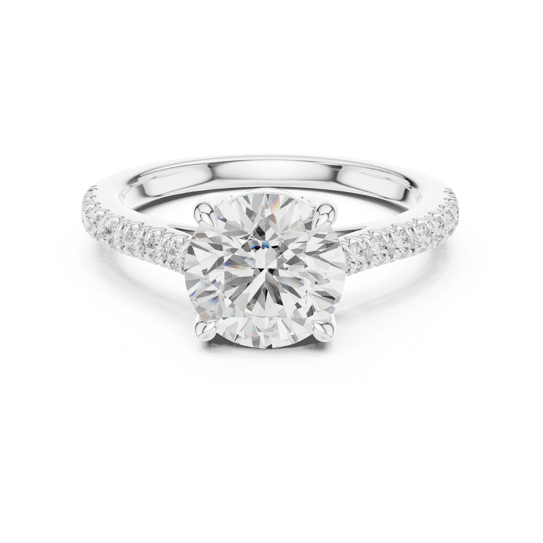 Round Engagement Pavé Ring