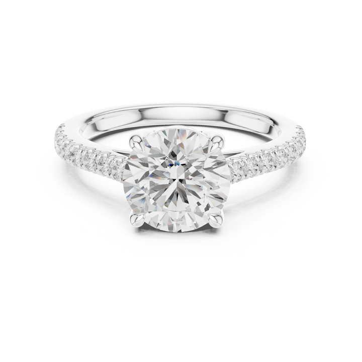 Round Engagement Pavé Ring
