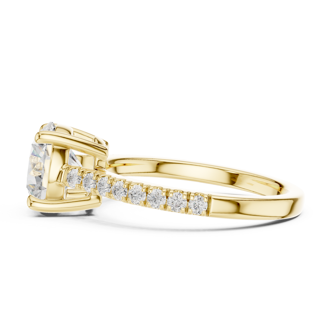 Round Engagement Pavé Ring