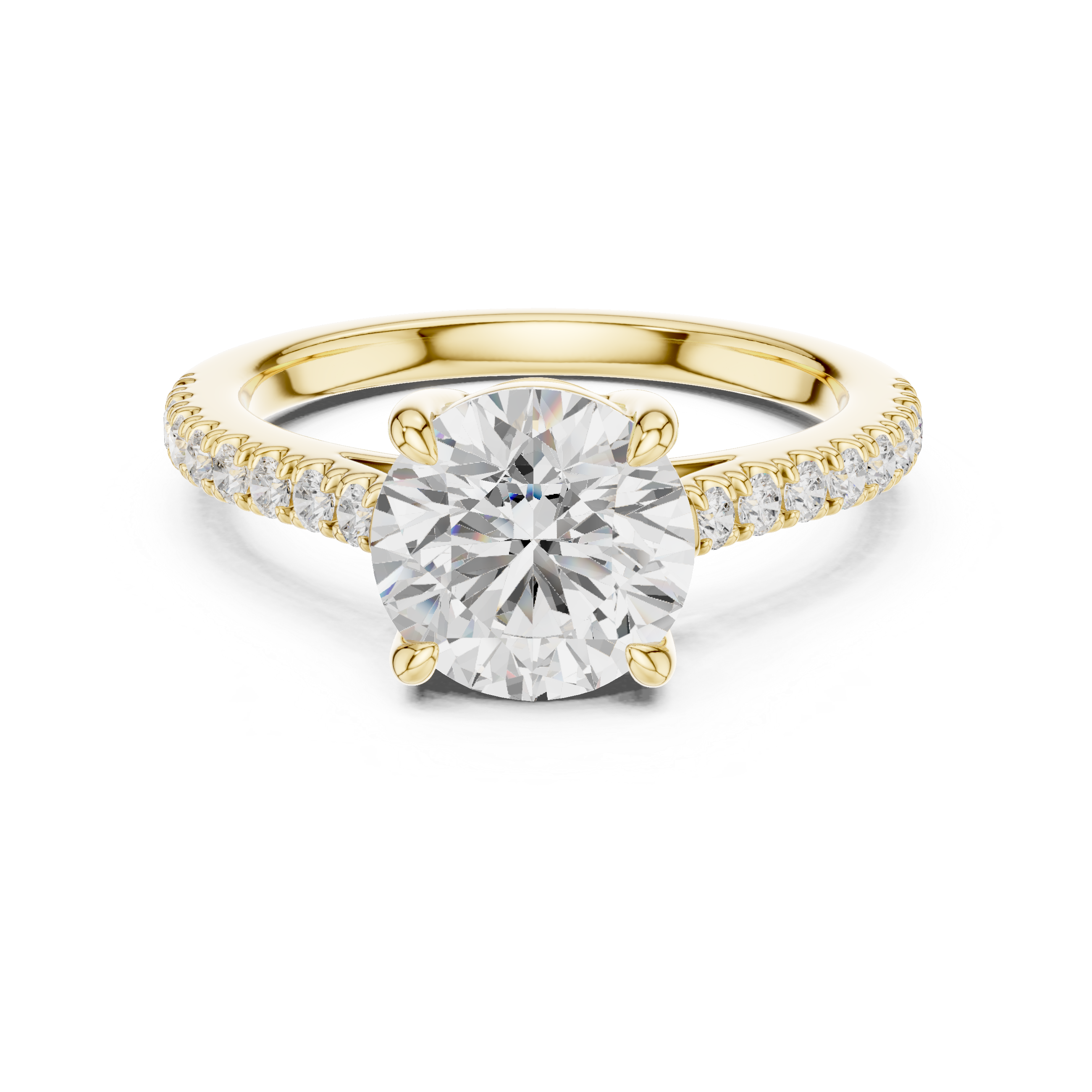 Round Engagement Pavé Ring
