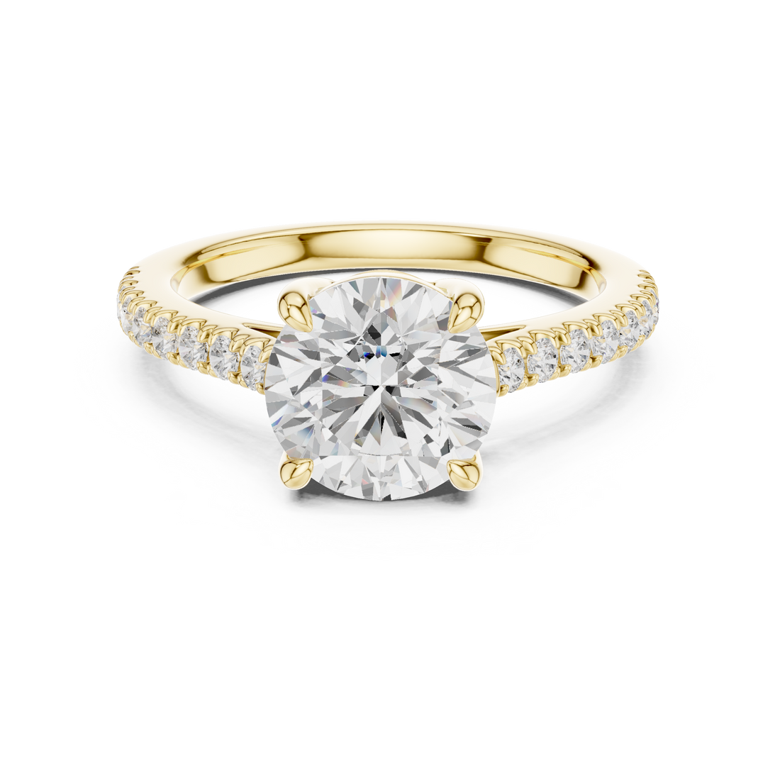 Round Engagement Pavé Ring