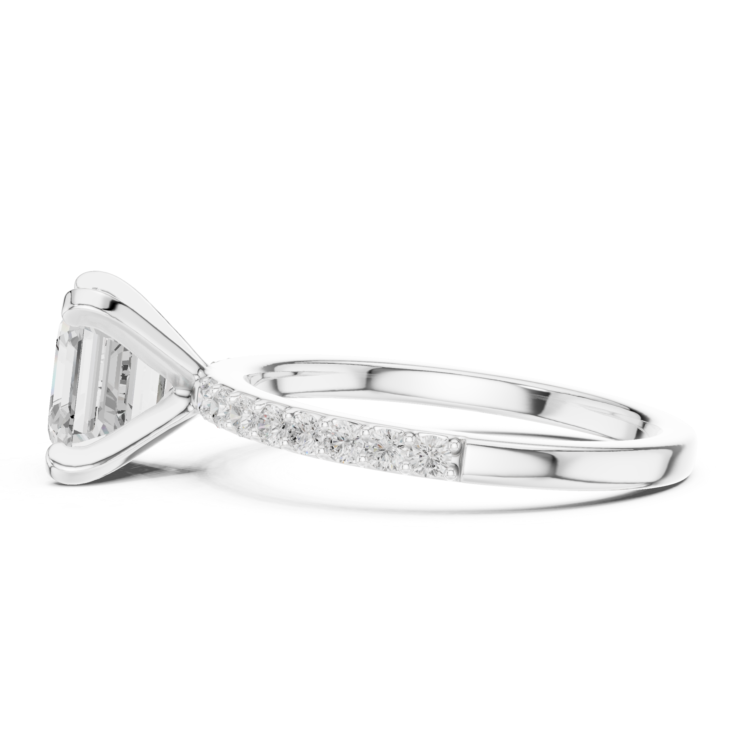 Timeless Asscher-Cut Pavé Solitaire Ring